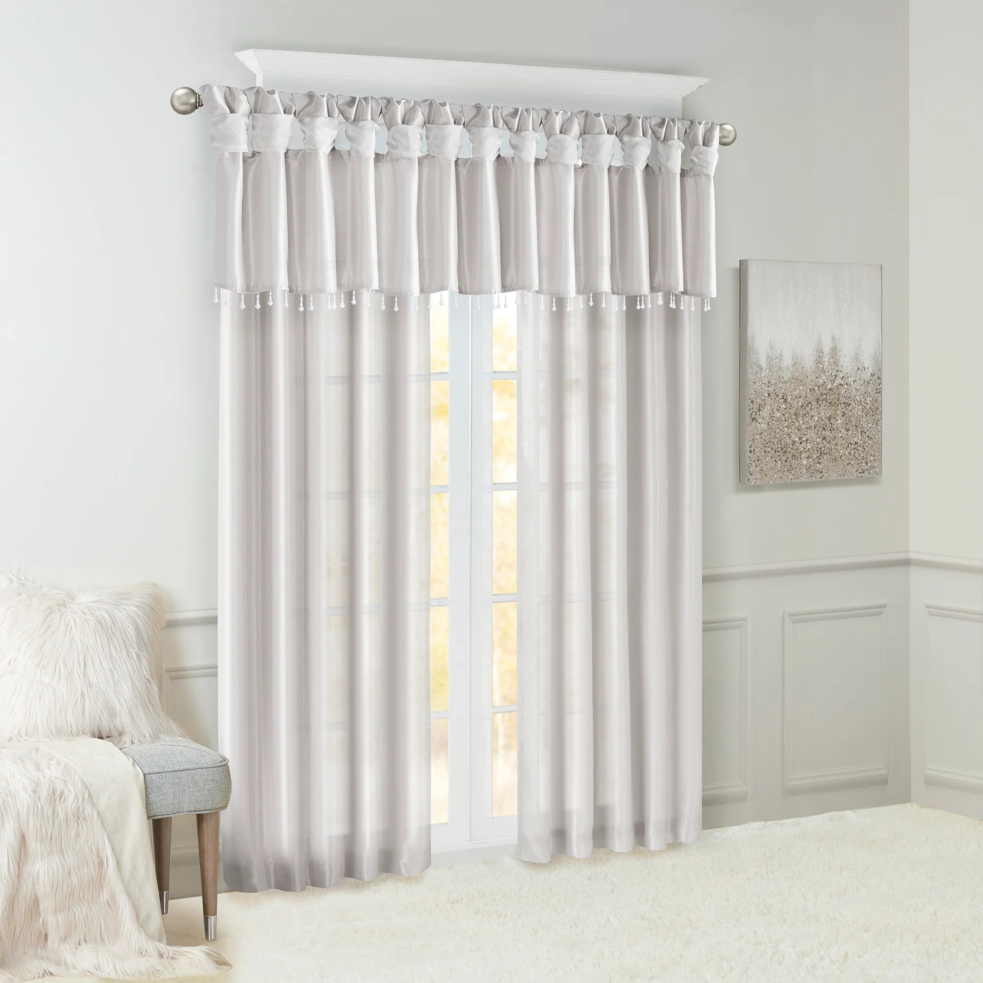 Emilia Lightweight Faux Silk Valance With Beads - Image 20
