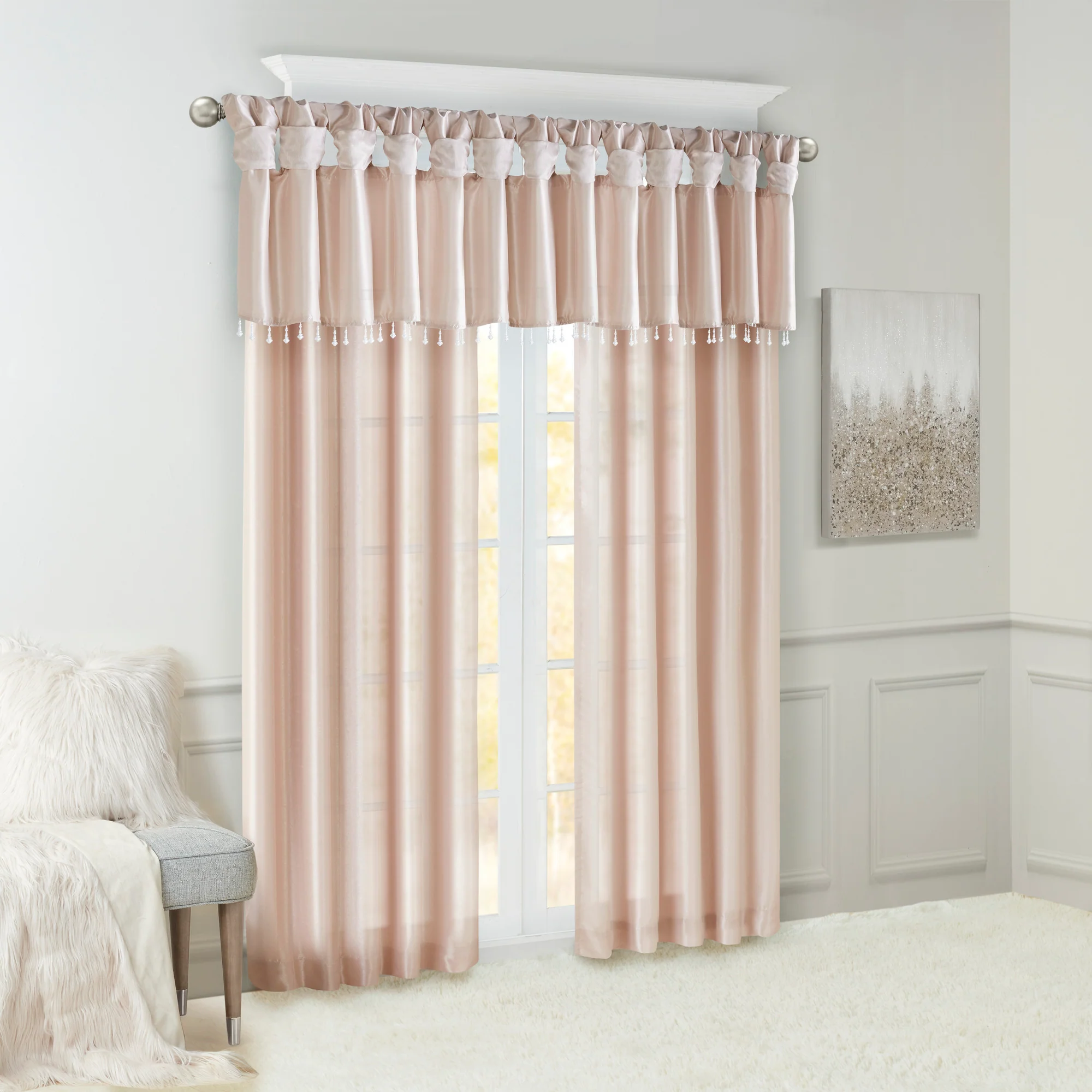 Emilia Lightweight Faux Silk Valance With Beads - Image 21