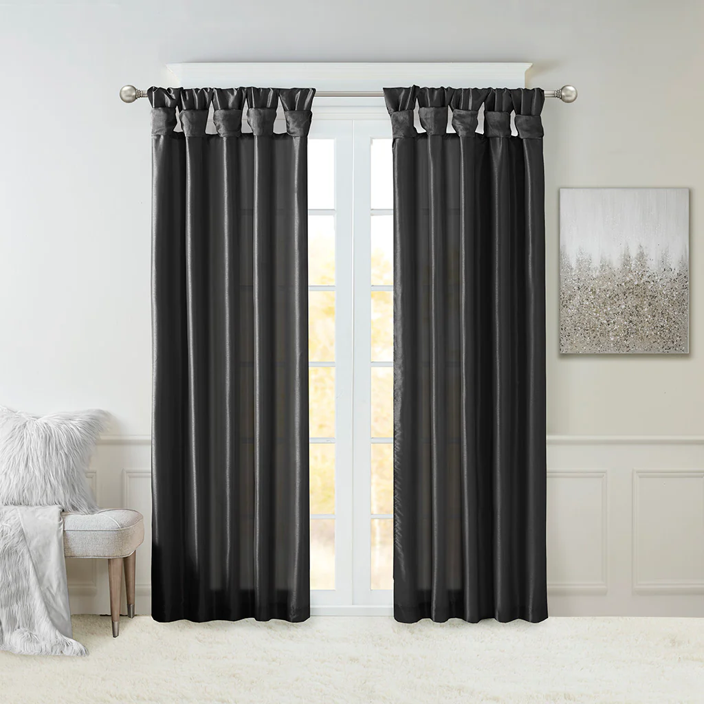 Emilia Twist Tab Lined Window Curtain Panel - Image 11