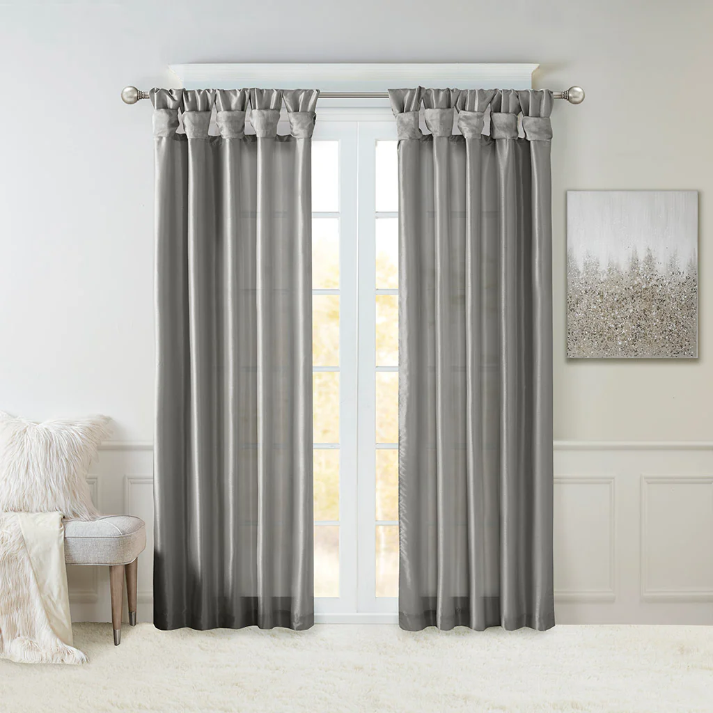 Emilia Twist Tab Lined Window Curtain Panel - Image 13