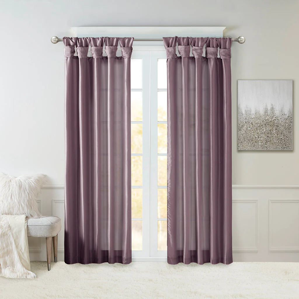 Emilia Twist Tab Lined Window Curtain Panel - Image 14