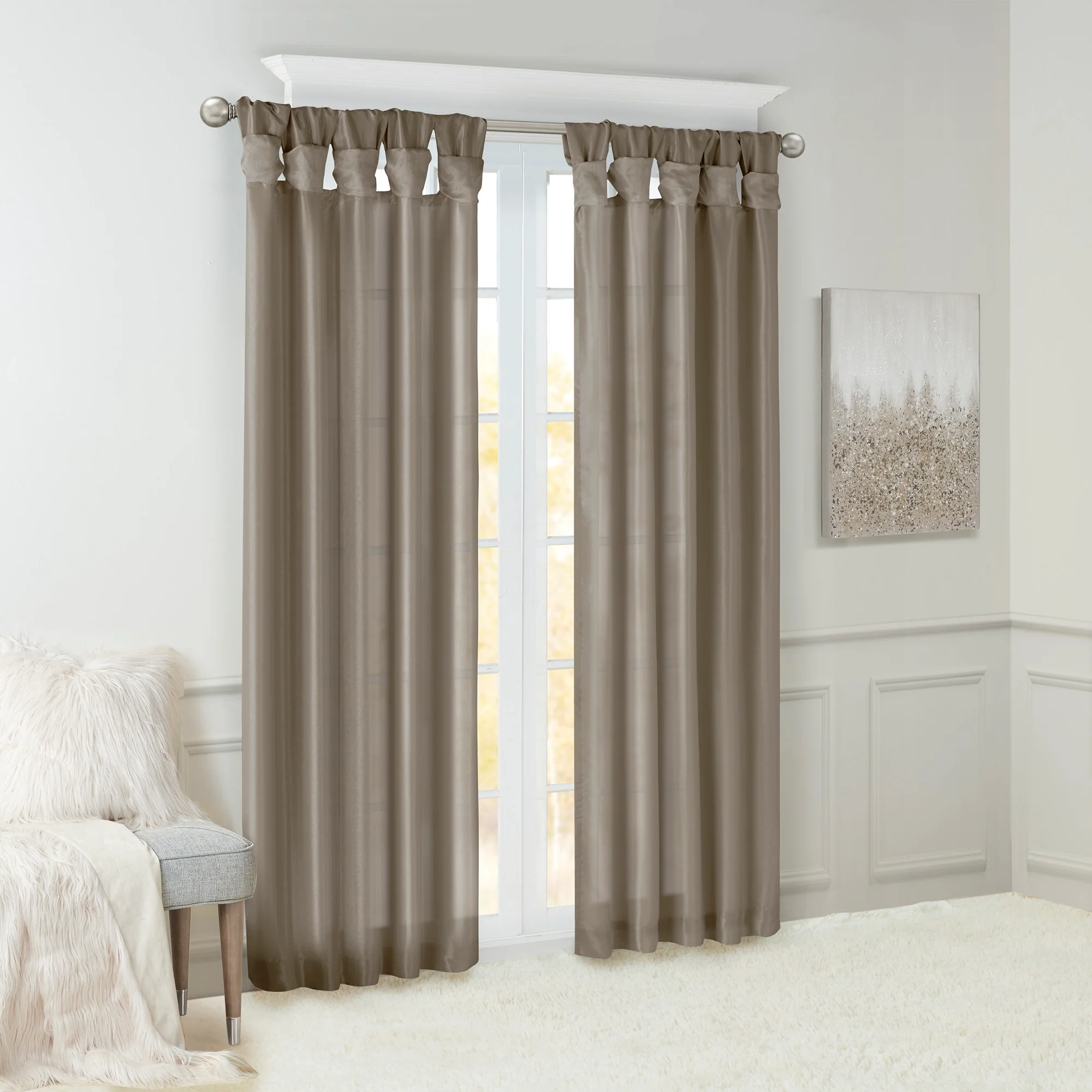 Emilia Twist Tab Lined Window Curtain Panel - Image 17