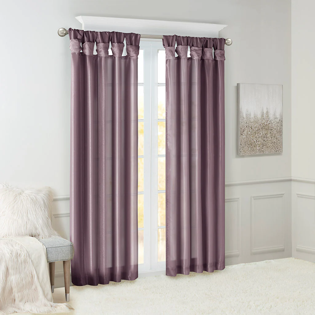Emilia Twist Tab Lined Window Curtain Panel - Image 22