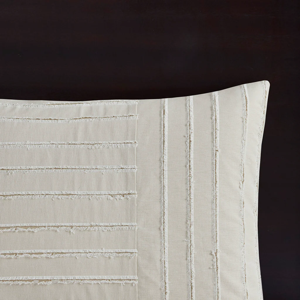 Essence Oversized Cotton Clipped Jacquard Comforter Set with Euro Shams and Throw Pillows - Image 25