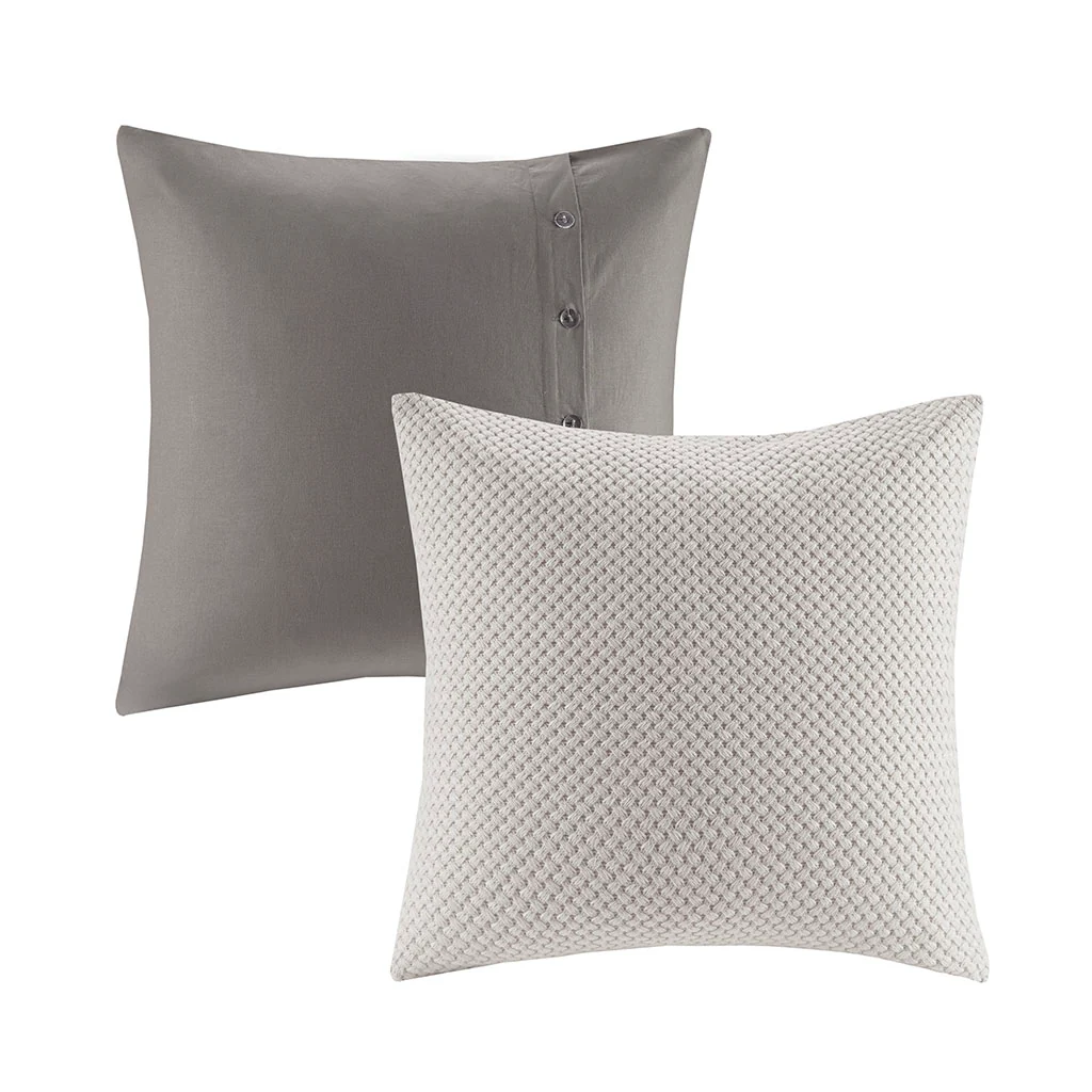 Essence Oversized Cotton Clipped Jacquard Comforter Set with Euro Shams and Throw Pillows - Image 41