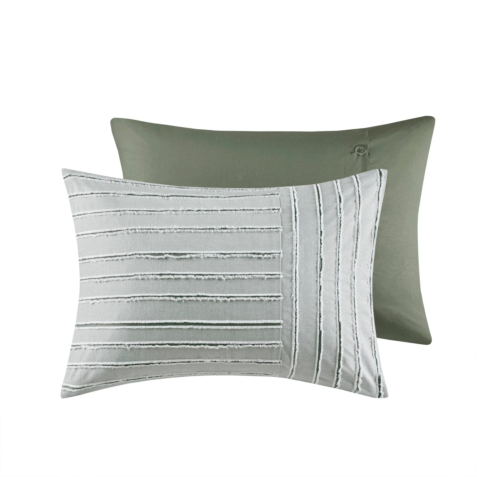Essence Oversized Cotton Clipped Jacquard Comforter Set with Euro Shams and Throw Pillows - Image 52