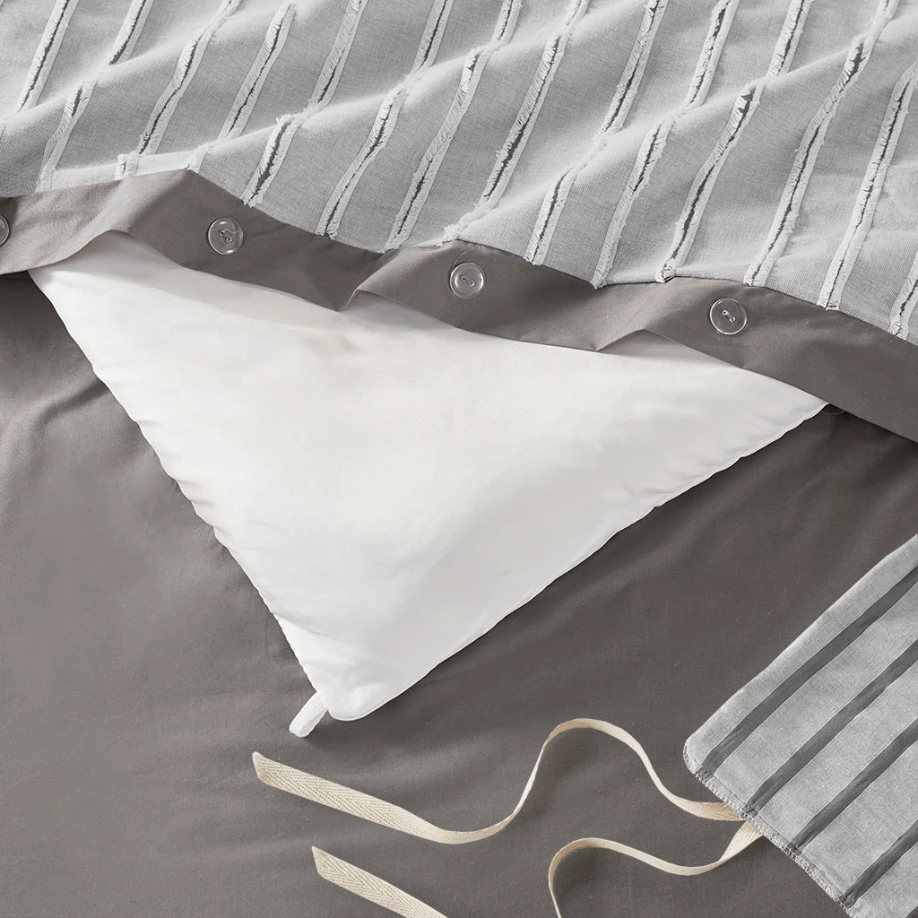 Essence Oversized Cotton Clipped Jacquard Comforter Set with Euro Shams and Throw Pillows - Image 56