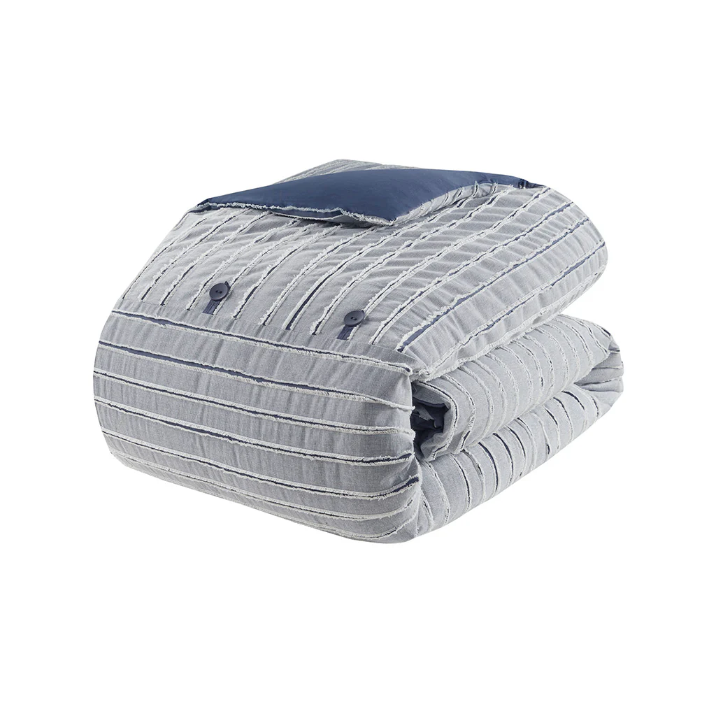 Essence Oversized Cotton Clipped Jacquard Comforter Set with Euro Shams and Throw Pillows - Image 57