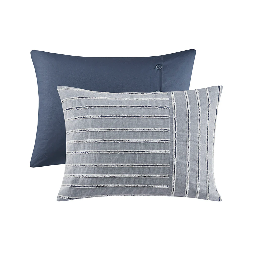 Essence Oversized Cotton Clipped Jacquard Comforter Set with Euro Shams and Throw Pillows - Image 62