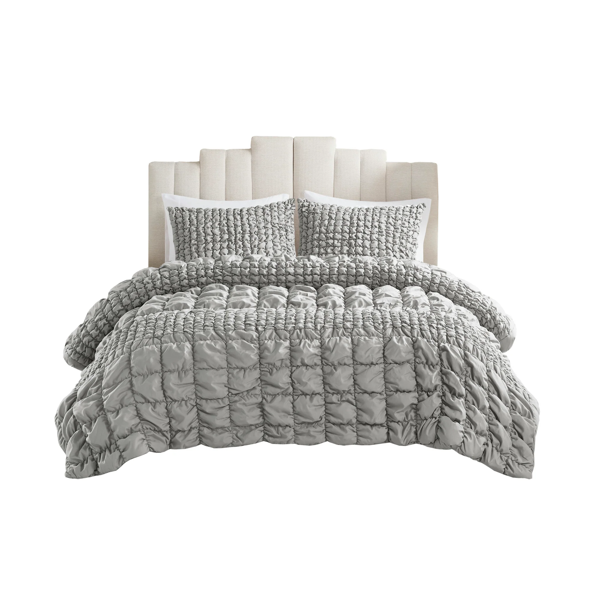 Evelyn 3-Piece Stripe Ruched Comforter Set - Image 22