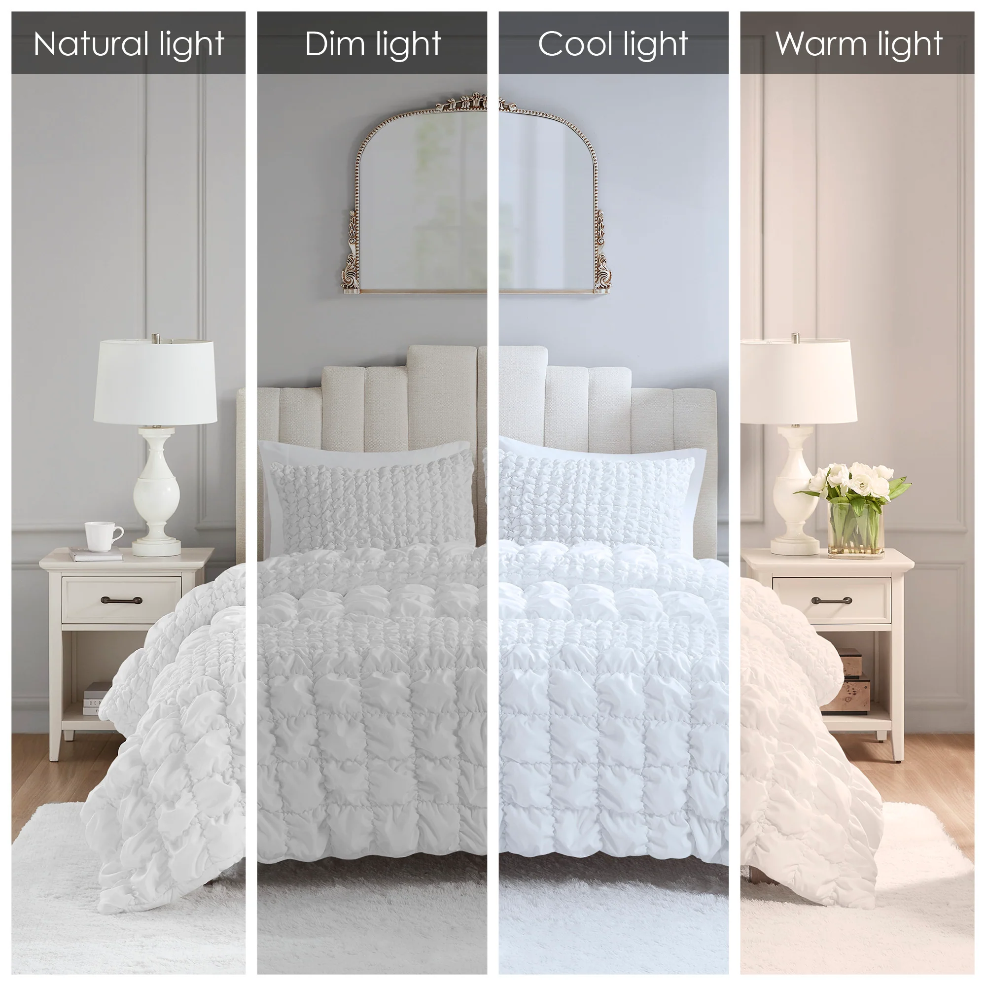 Evelyn 3-Piece Stripe Ruched Comforter Set - Image 25