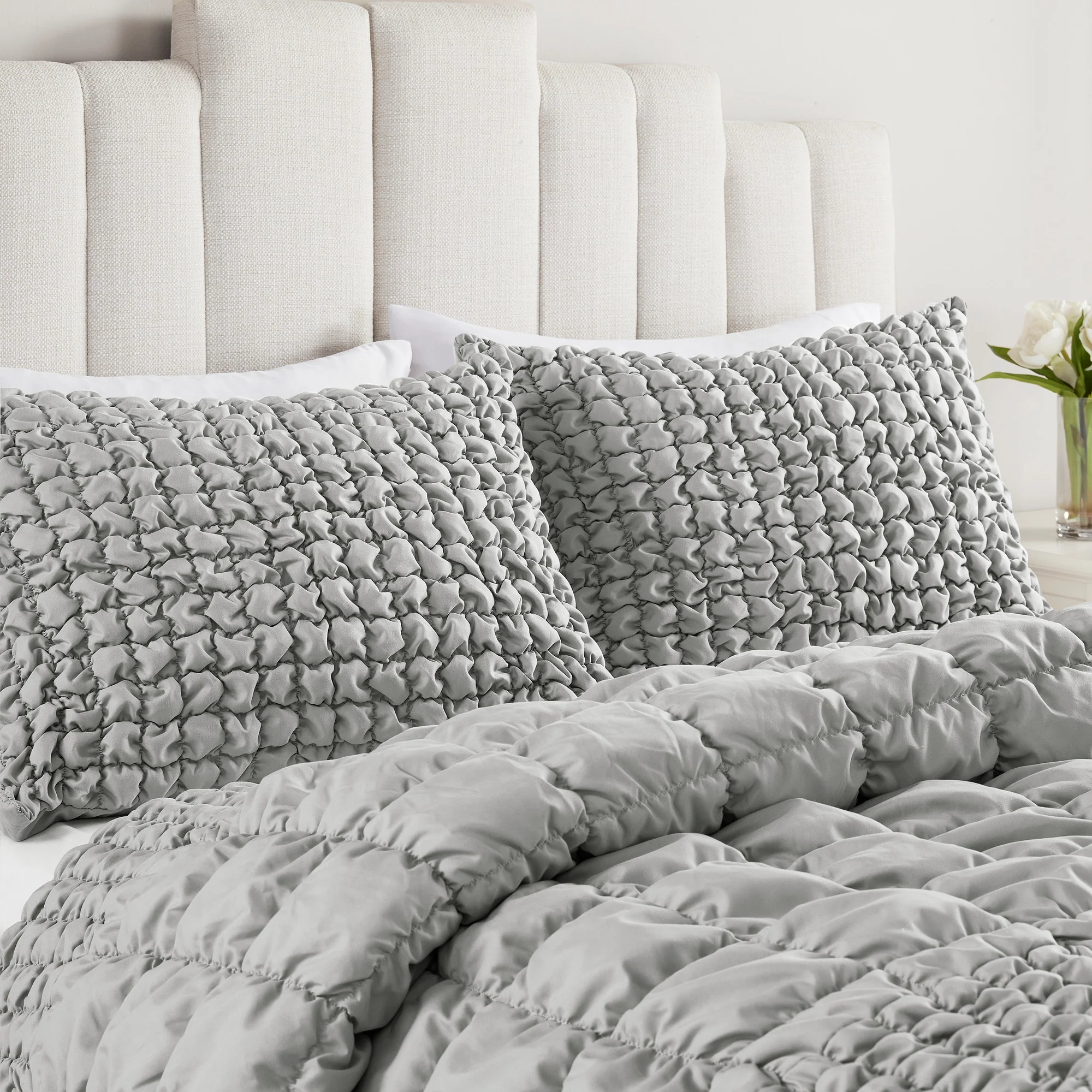 Evelyn 3-Piece Stripe Ruched Comforter Set - Image 8