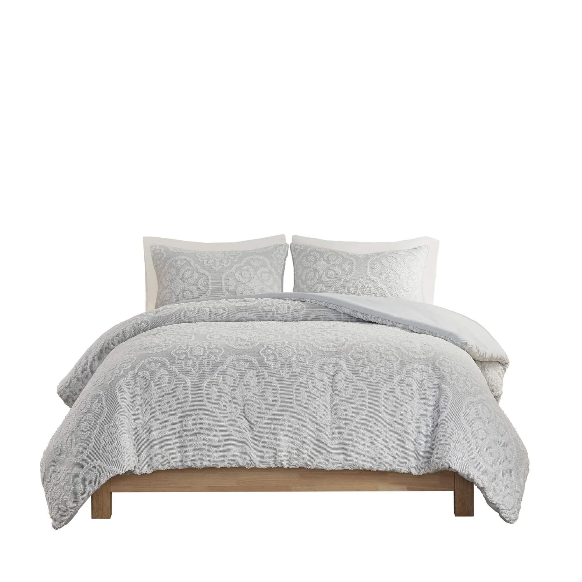 Everly 3-Piece Tufted Woven Medallion Duvet Cover Set - Image 15