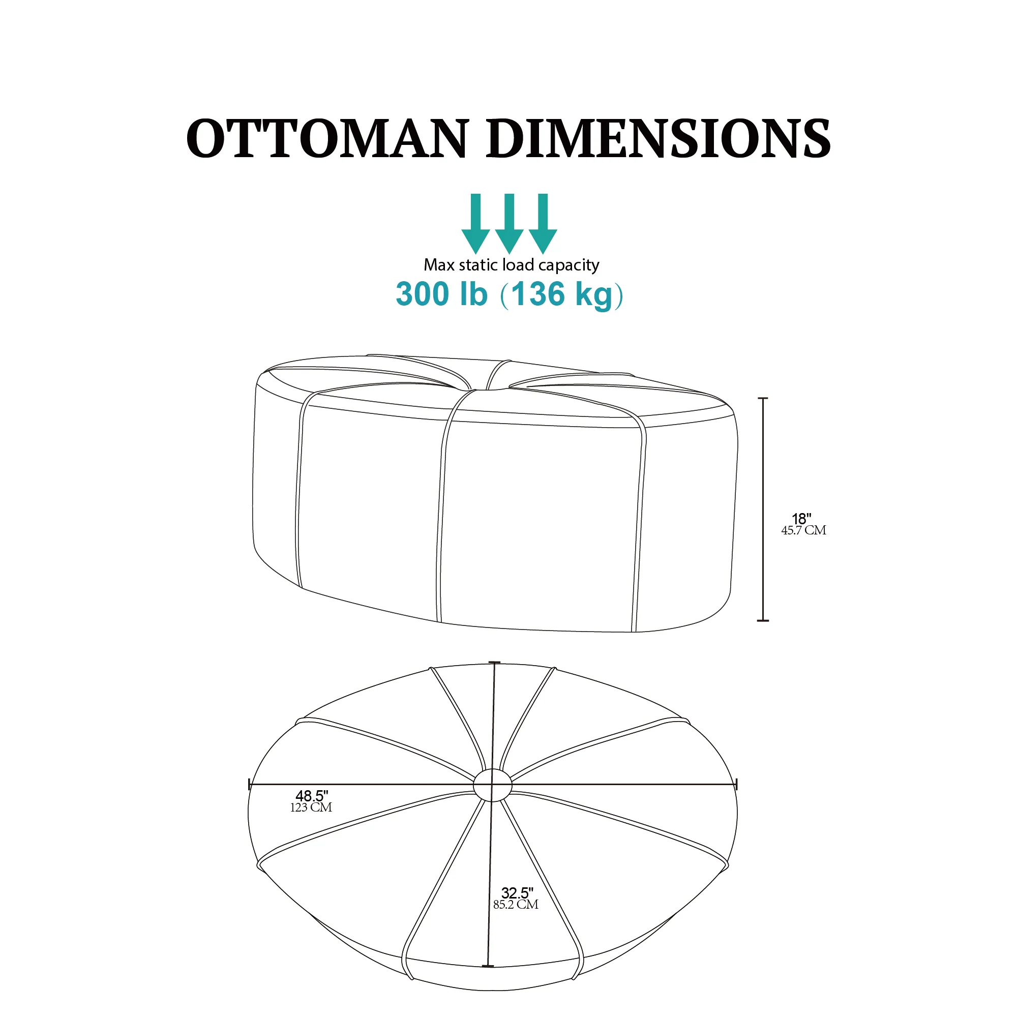 Ferris Oval Ottoman - Image 14