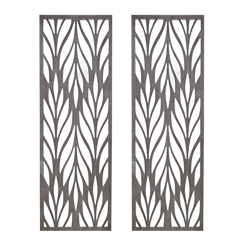 Florian Grey Laser Cut Wood 2-Piece Panel Wall Decor Set - Image 4
