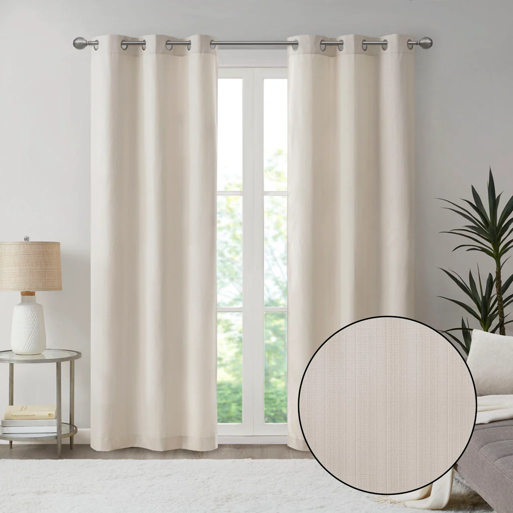 Galen Basketweave Room Darkening Curtain Panel Pair - Image 44