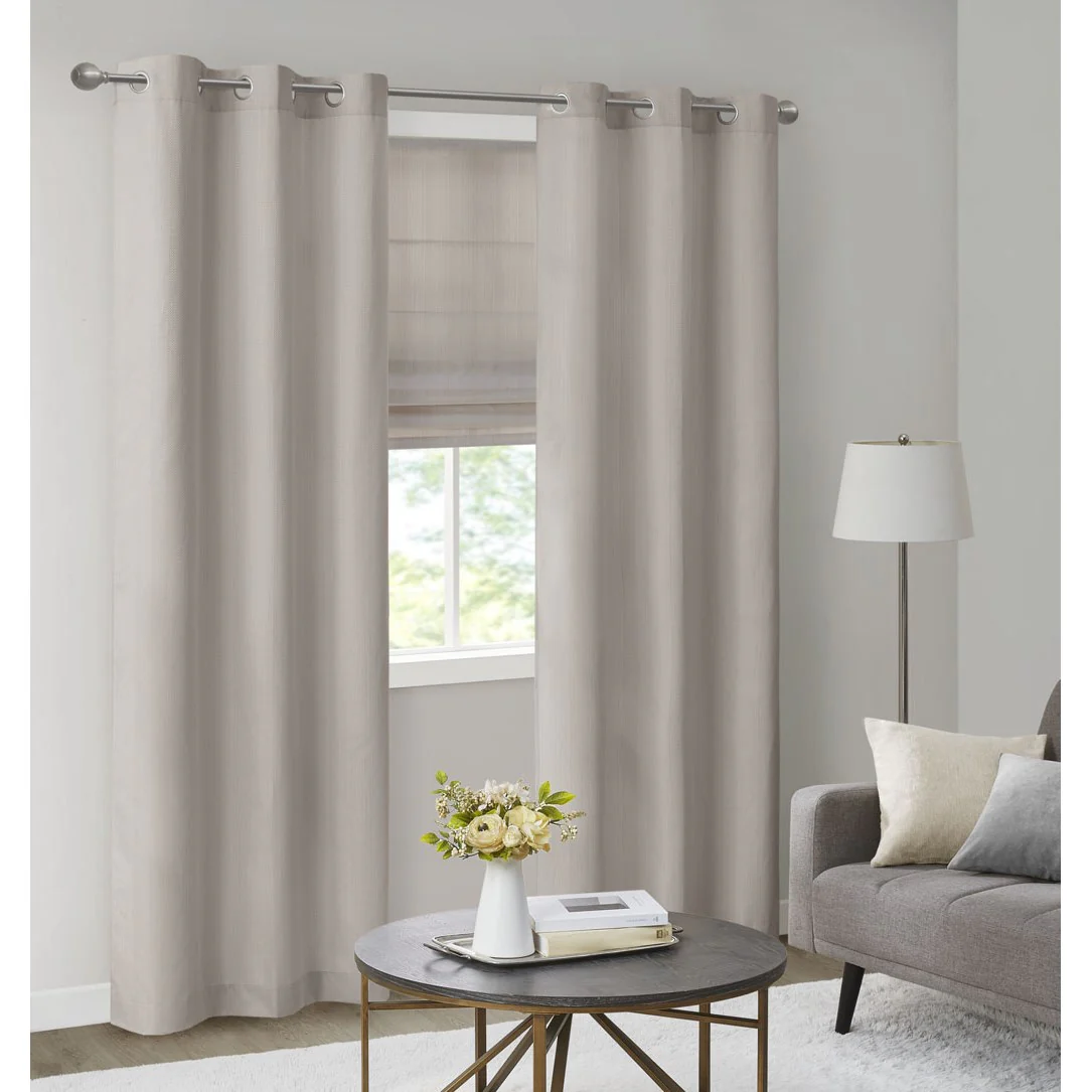 Galen Basketweave Room Darkening Curtain Panel Pair - Image 53