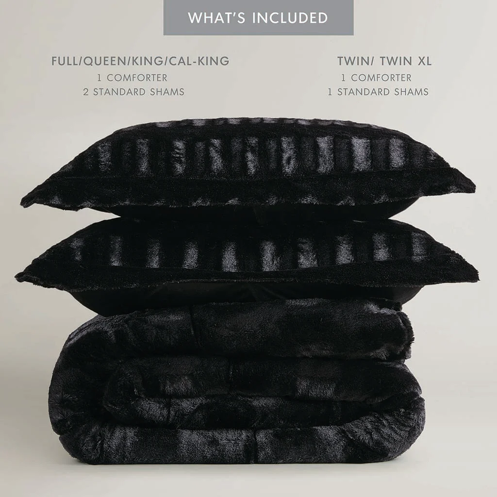 Gia Back Print Long Fur Comforter Mini Set - Image 55