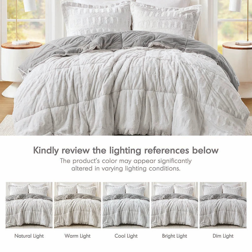 Gia Back Print Long Fur Comforter Mini Set - Image 57