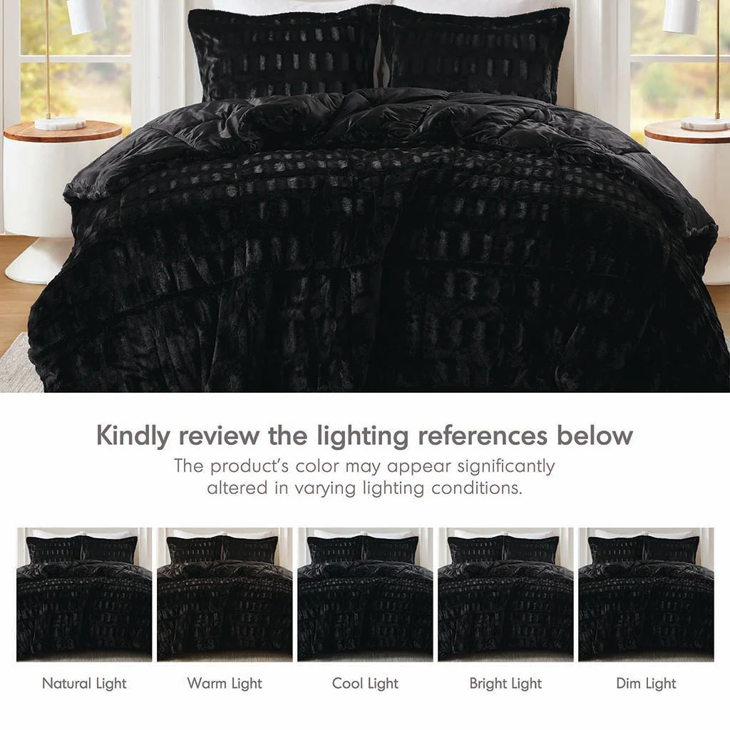Gia Back Print Long Fur Comforter Mini Set - Image 59