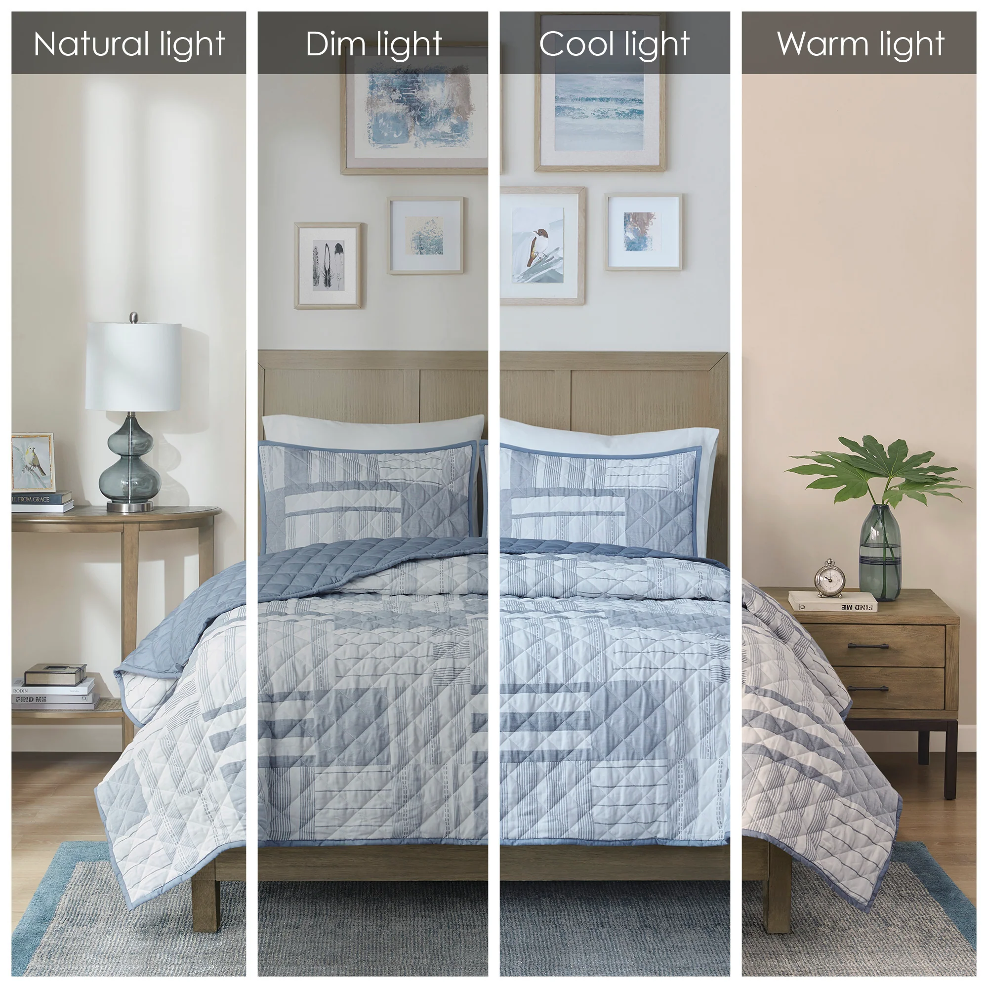 Graham 3-Piece Jacquard Patchwork Quilt Set - Image 8