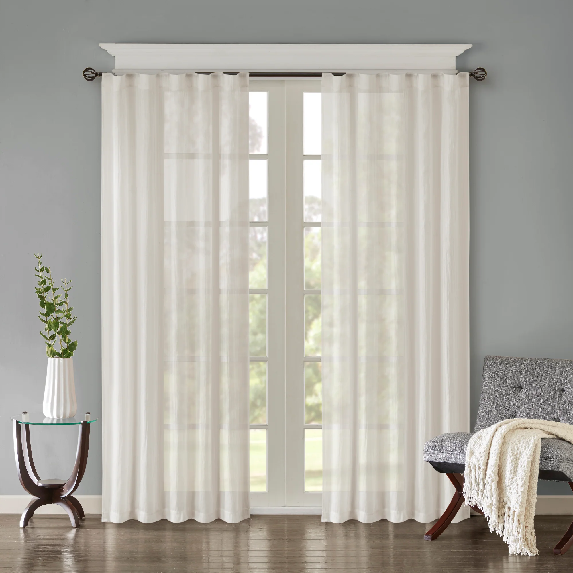 Harper Solid Crushed Curtain Panel Pair - Image 10