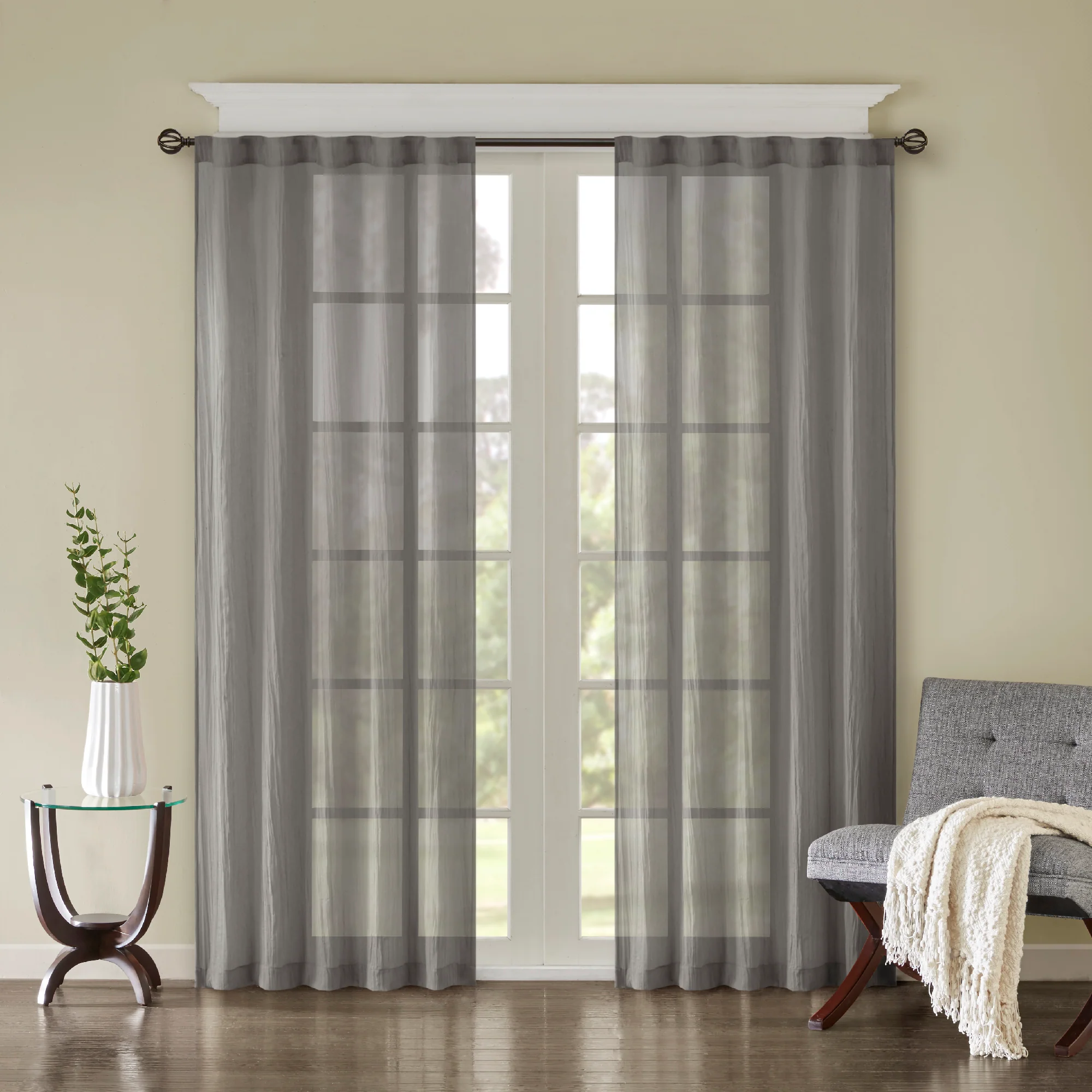 Harper Solid Crushed Curtain Panel Pair - Image 12