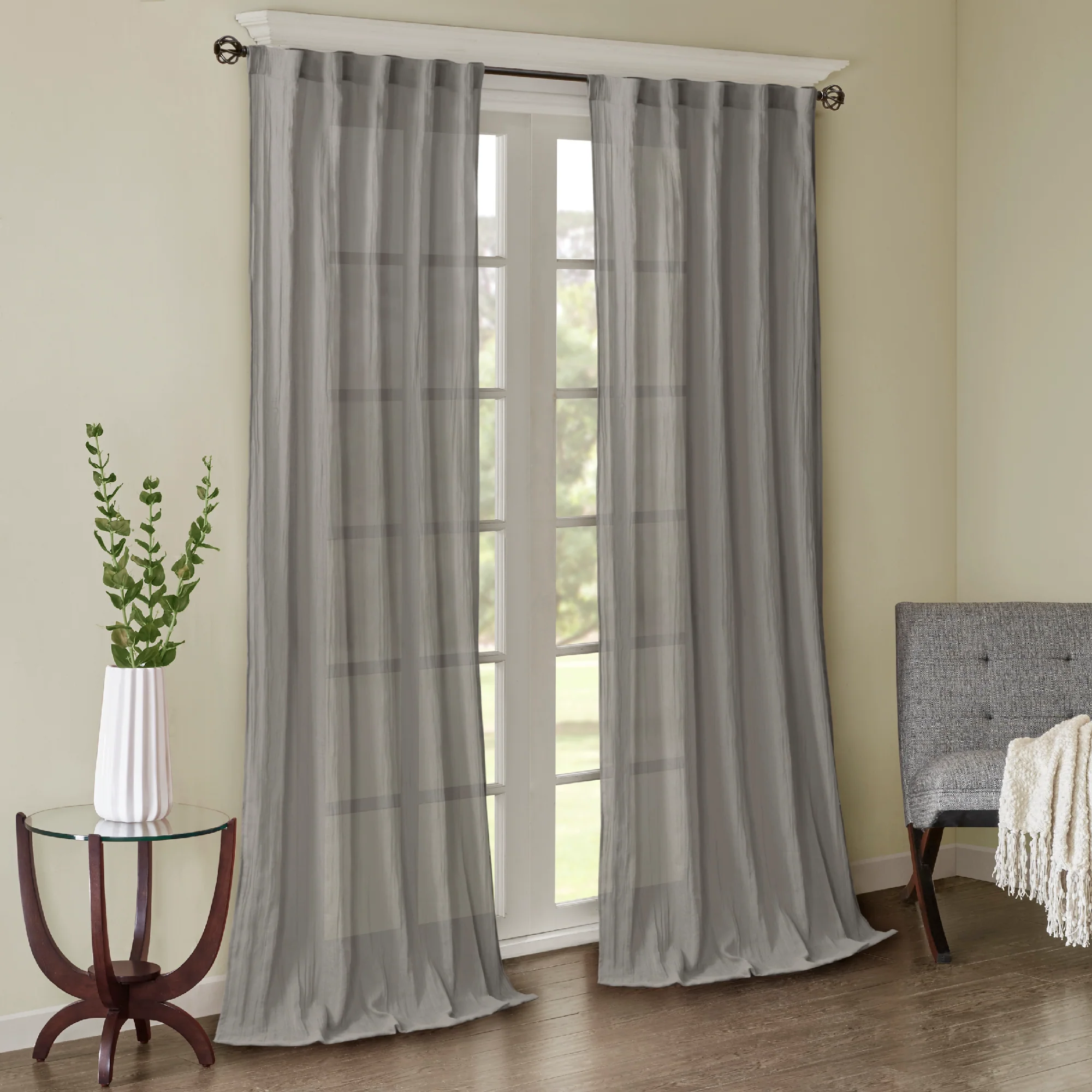 Harper Solid Crushed Curtain Panel Pair - Image 13