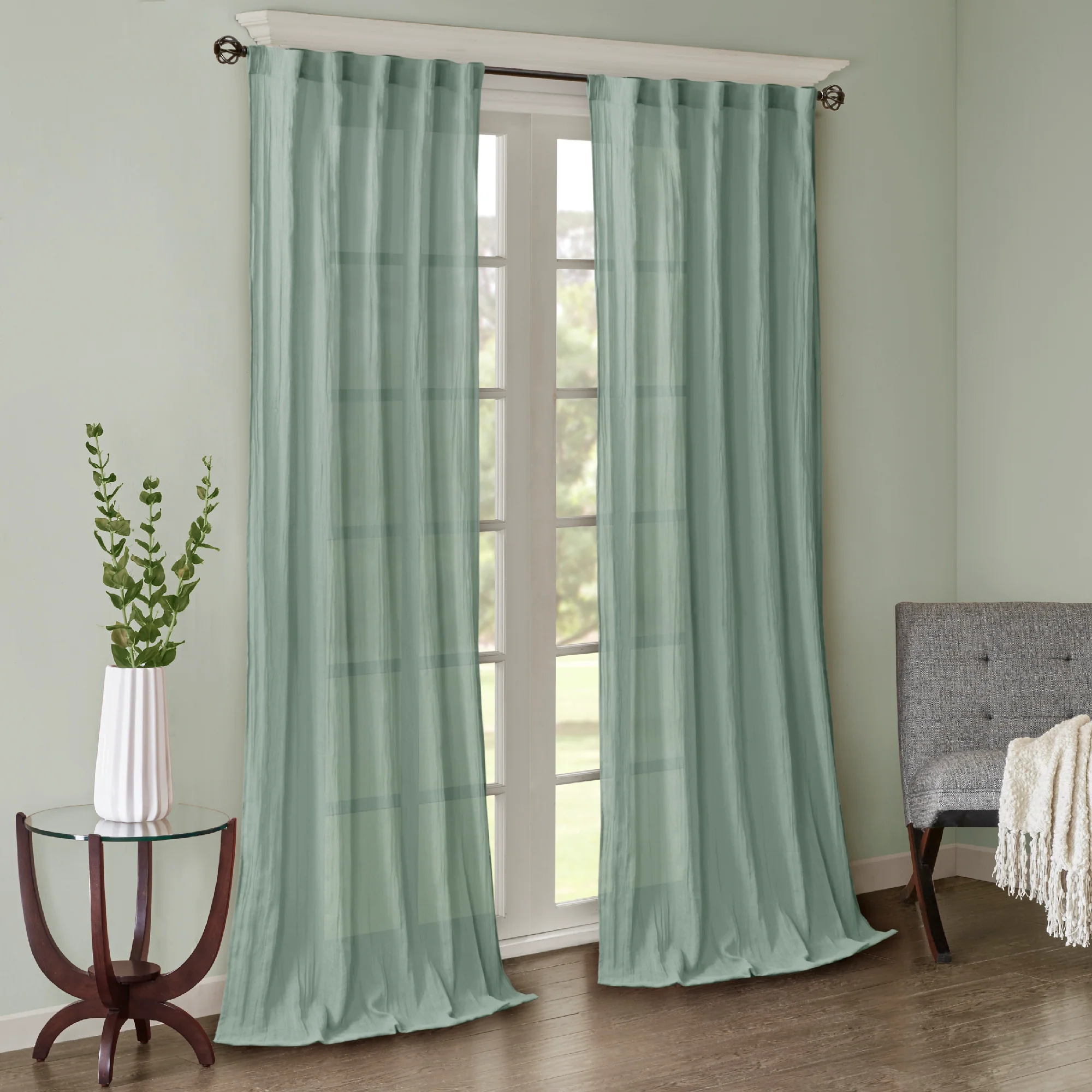Harper Solid Crushed Curtain Panel Pair - Image 14