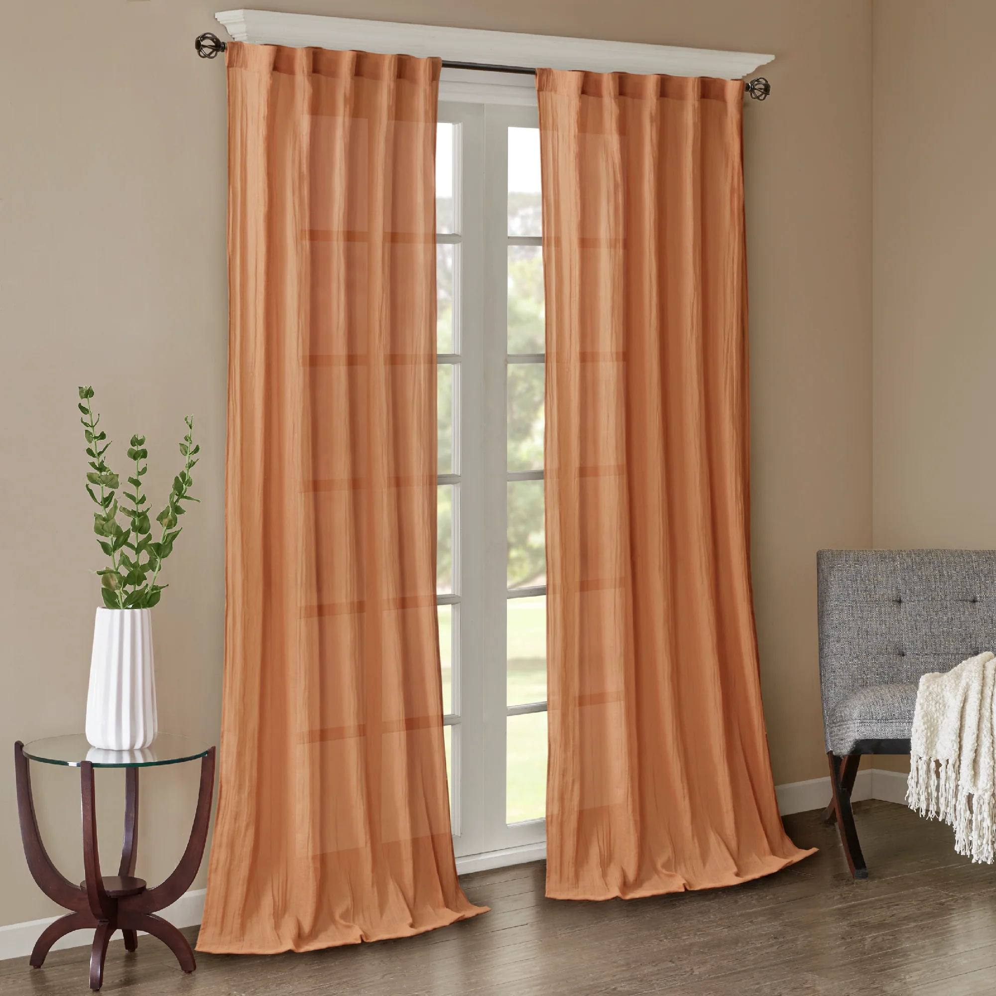 Harper Solid Crushed Curtain Panel Pair - Image 15