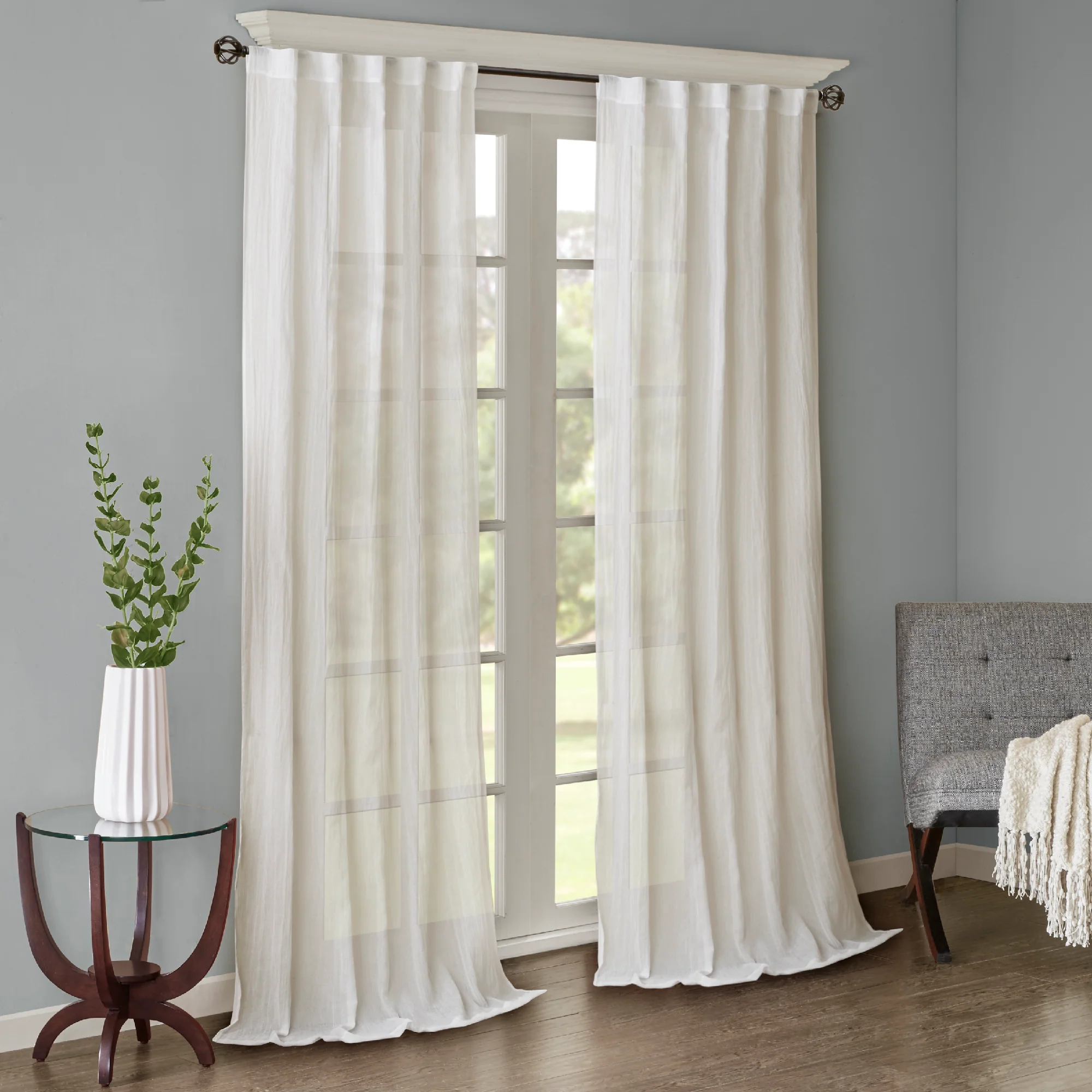Harper Solid Crushed Curtain Panel Pair - Image 16