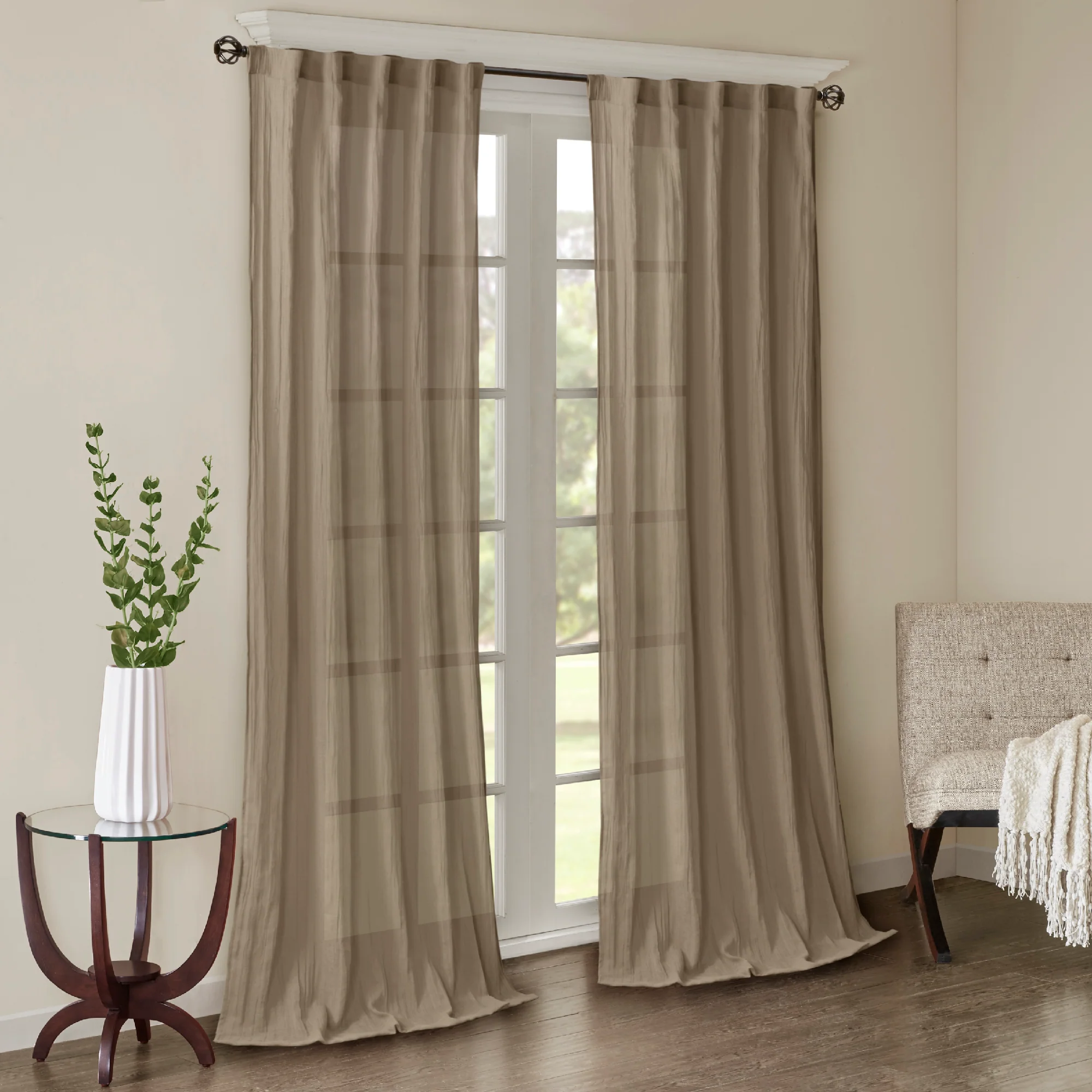 Harper Solid Crushed Curtain Panel Pair - Image 17