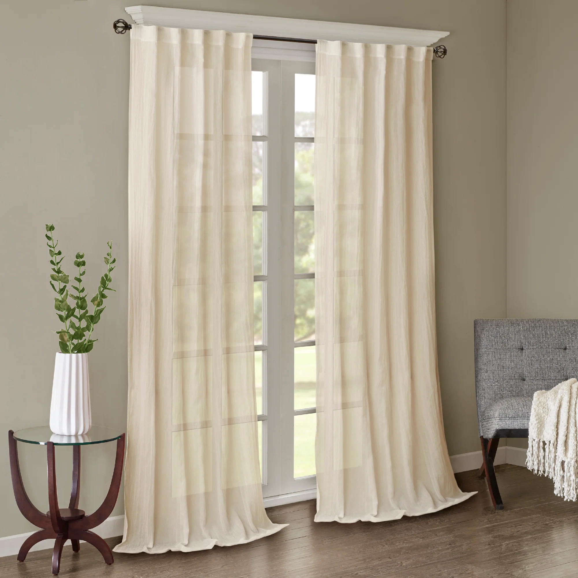 Harper Solid Crushed Curtain Panel Pair - Image 19