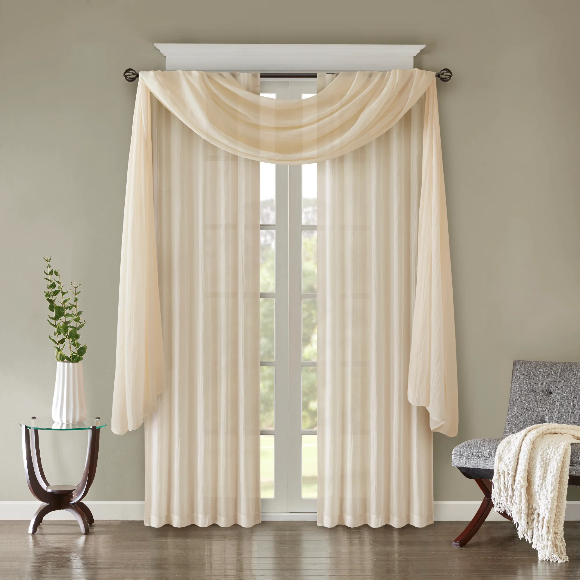 Harper Solid Crushed Curtain Panel Pair - Image 43