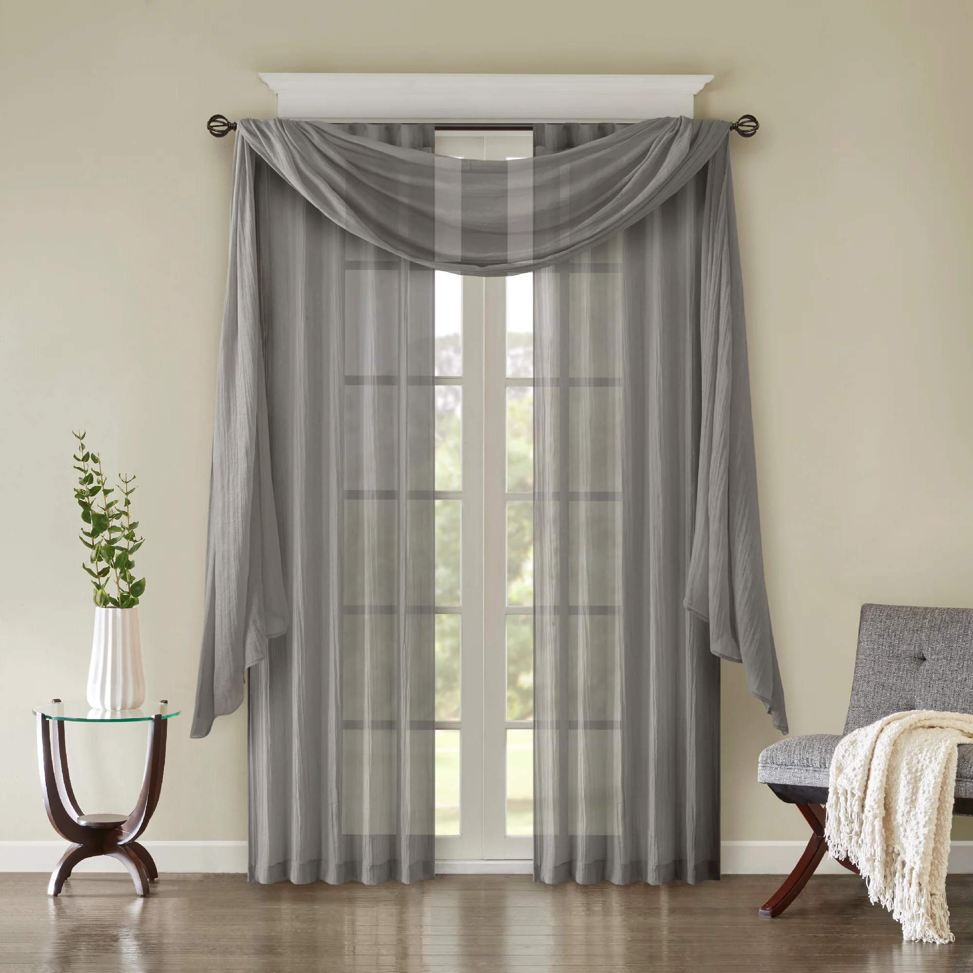 Harper Solid Crushed Curtain Panel Pair - Image 44