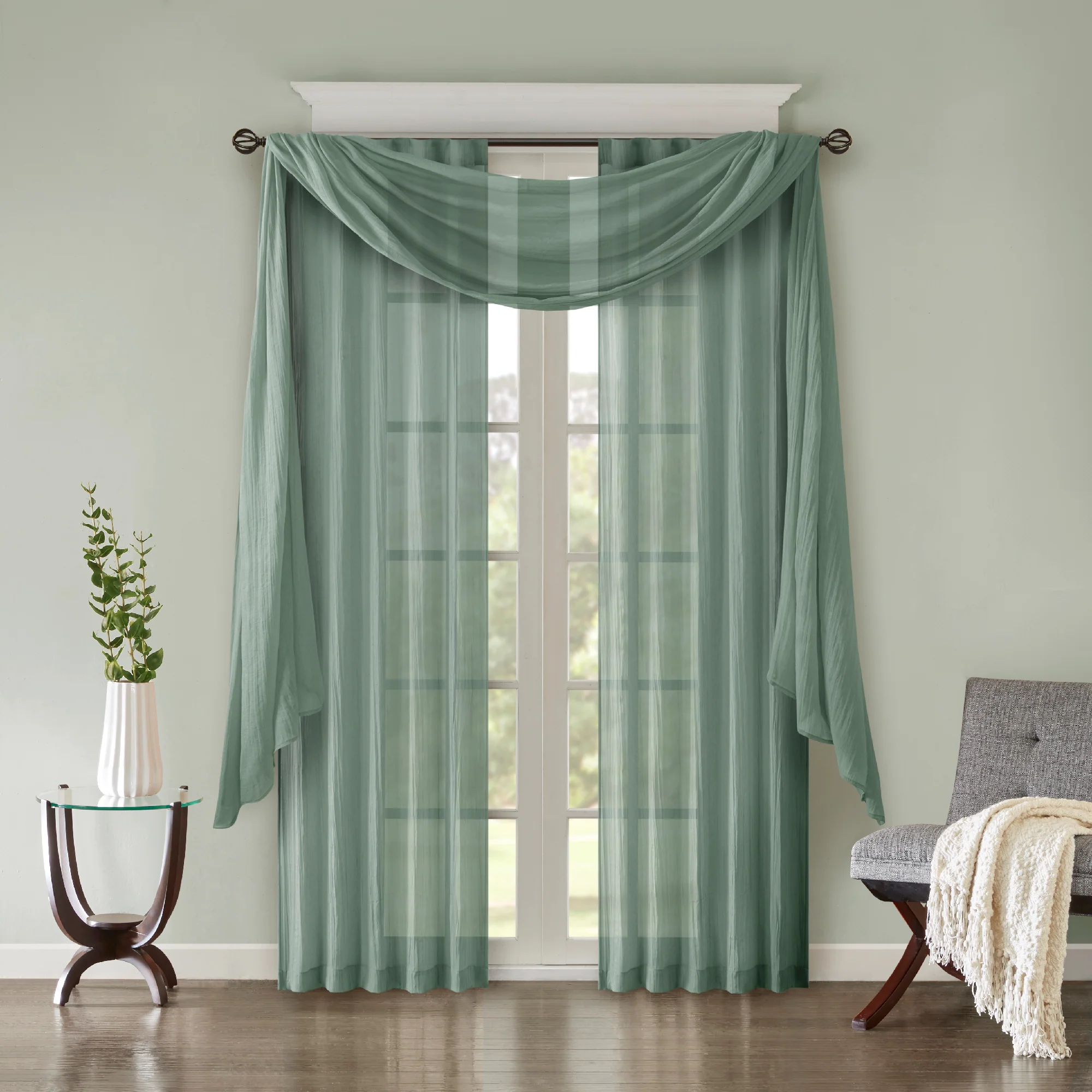 Harper Solid Crushed Curtain Panel Pair - Image 45