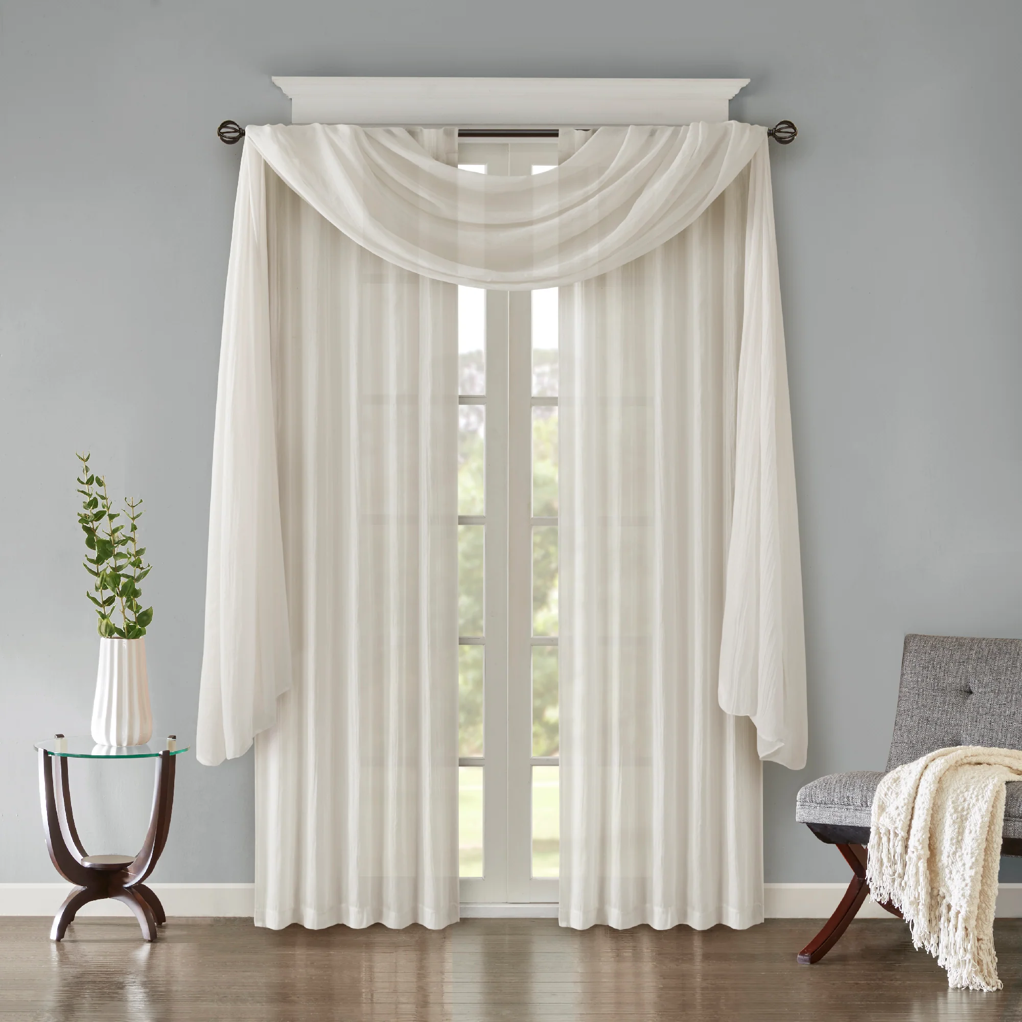 Harper Solid Crushed Curtain Panel Pair - Image 47