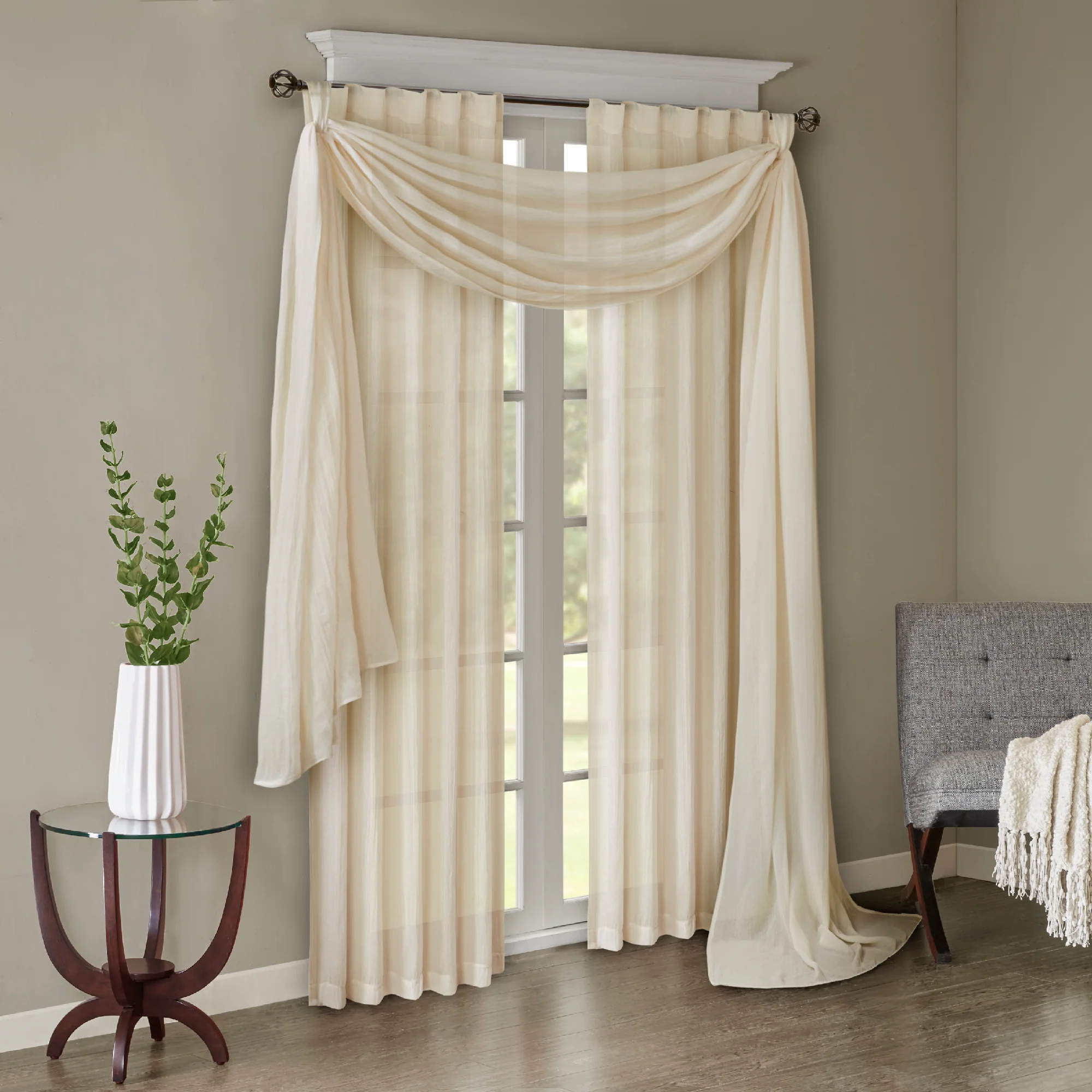 Harper Solid Crushed Curtain Panel Pair - Image 49
