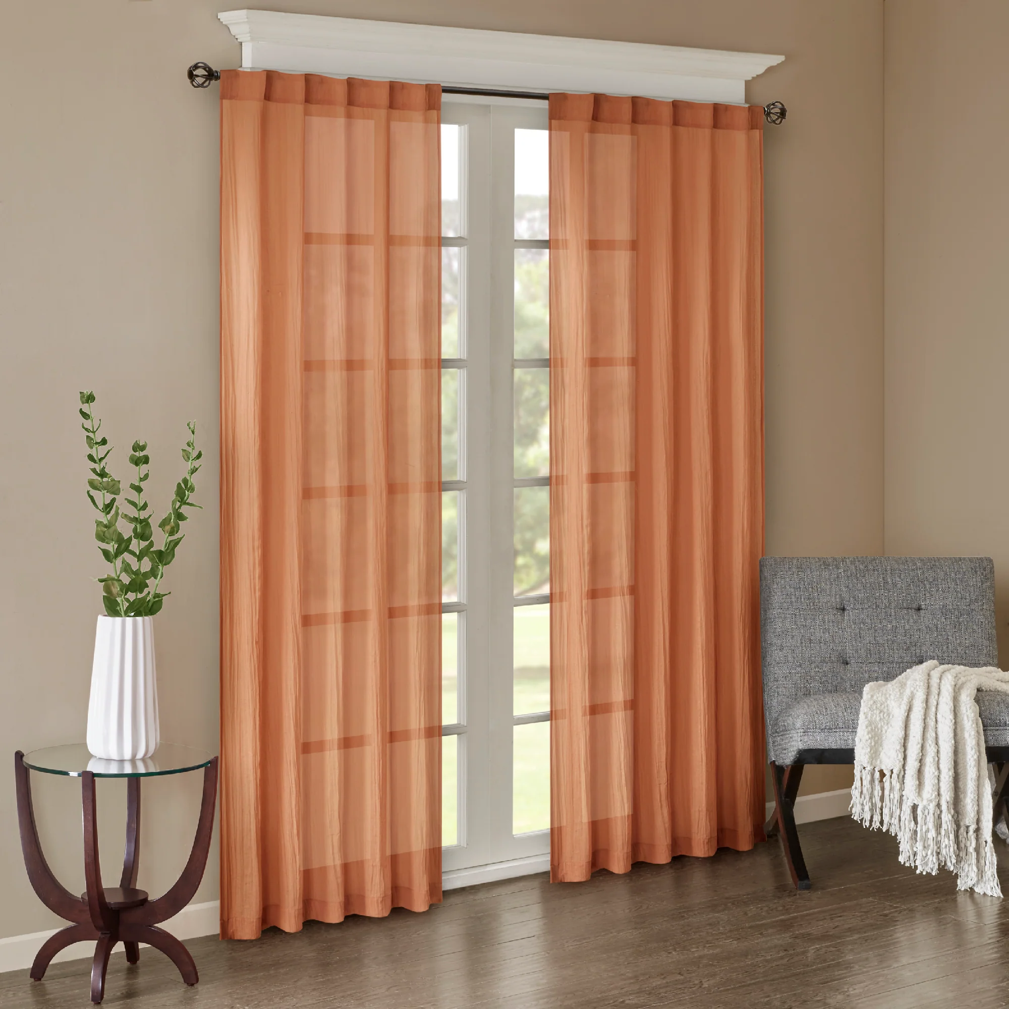 Harper Solid Crushed Curtain Panel Pair - Image 5