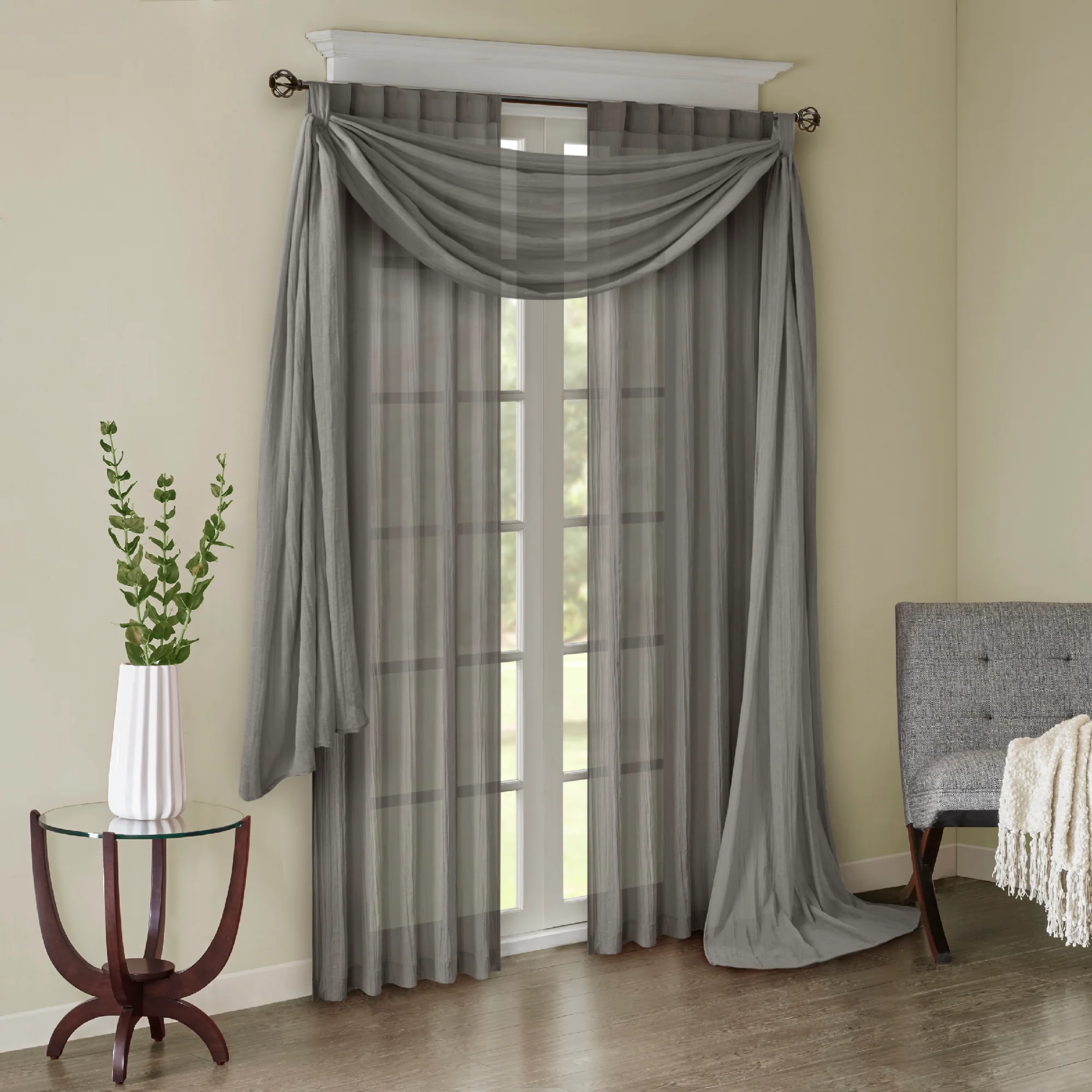 Harper Solid Crushed Curtain Panel Pair - Image 50