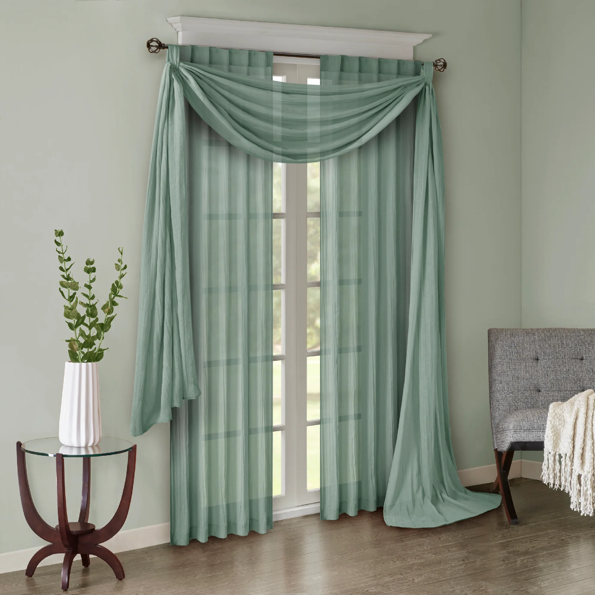Harper Solid Crushed Curtain Panel Pair - Image 51