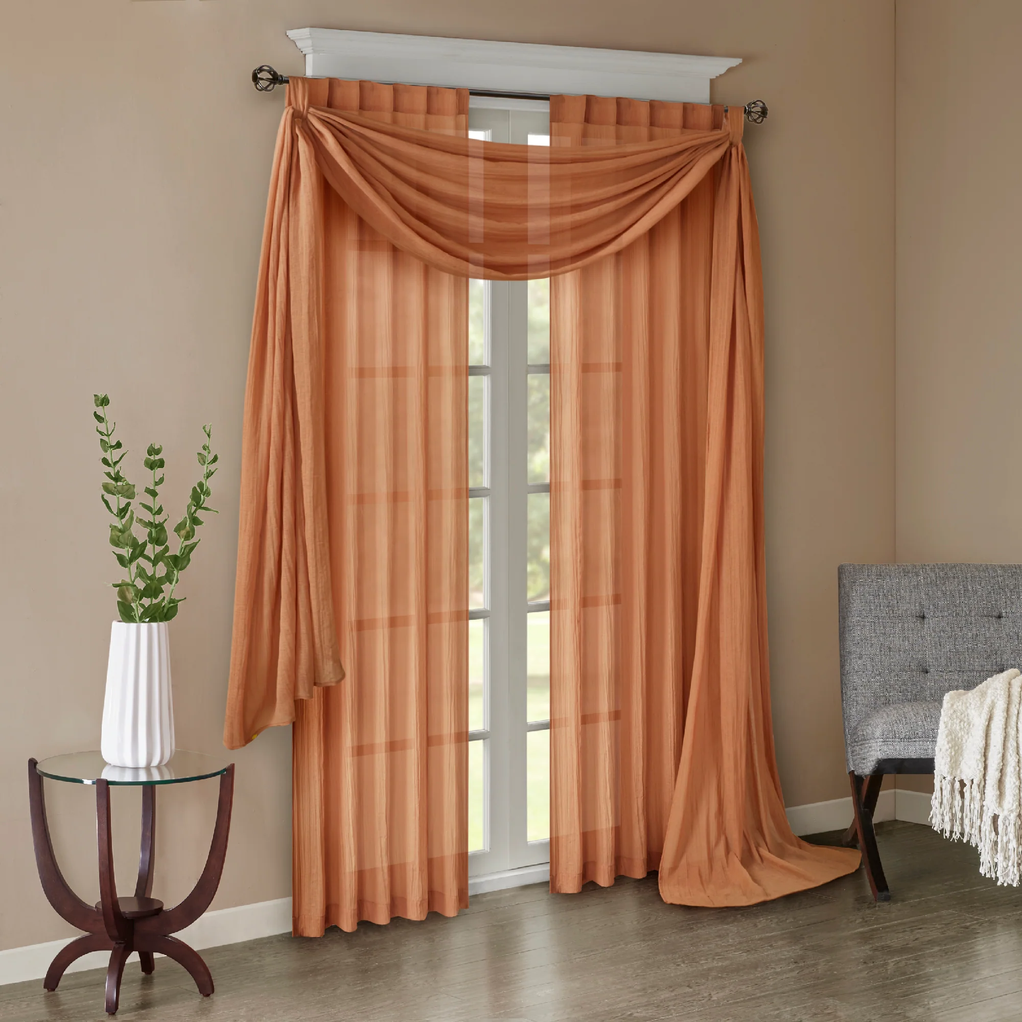 Harper Solid Crushed Curtain Panel Pair - Image 52