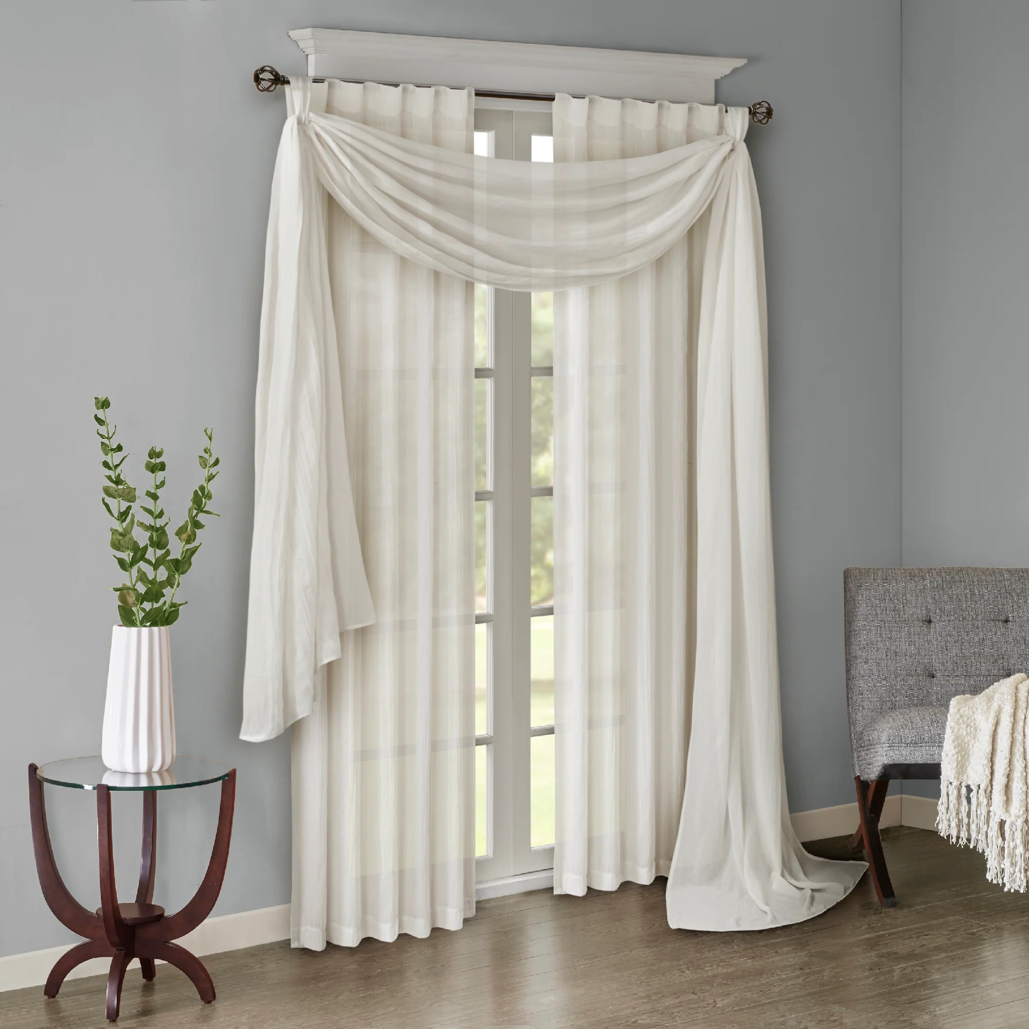 Harper Solid Crushed Curtain Panel Pair - Image 53