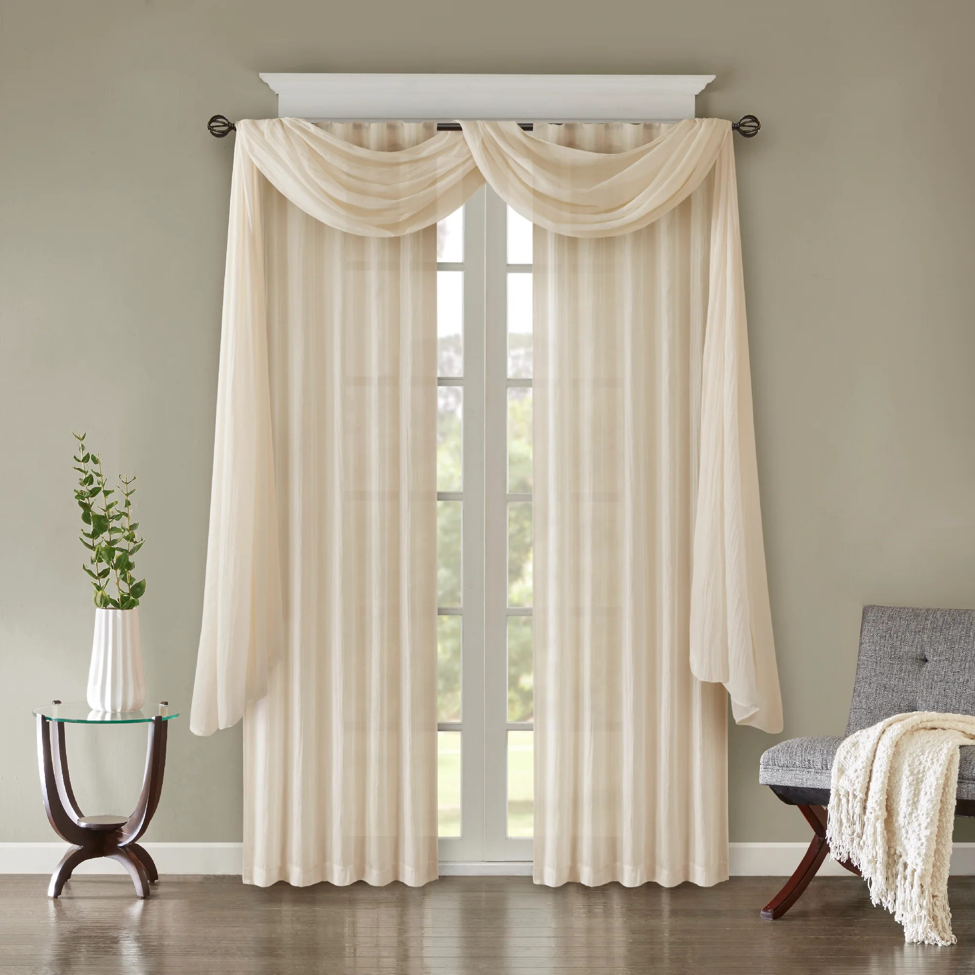 Harper Solid Crushed Curtain Panel Pair - Image 55