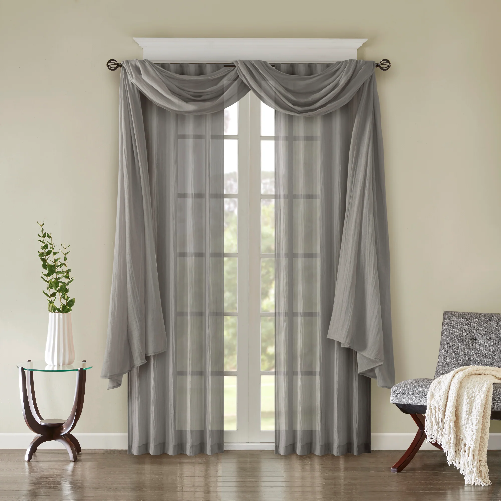Harper Solid Crushed Curtain Panel Pair - Image 56