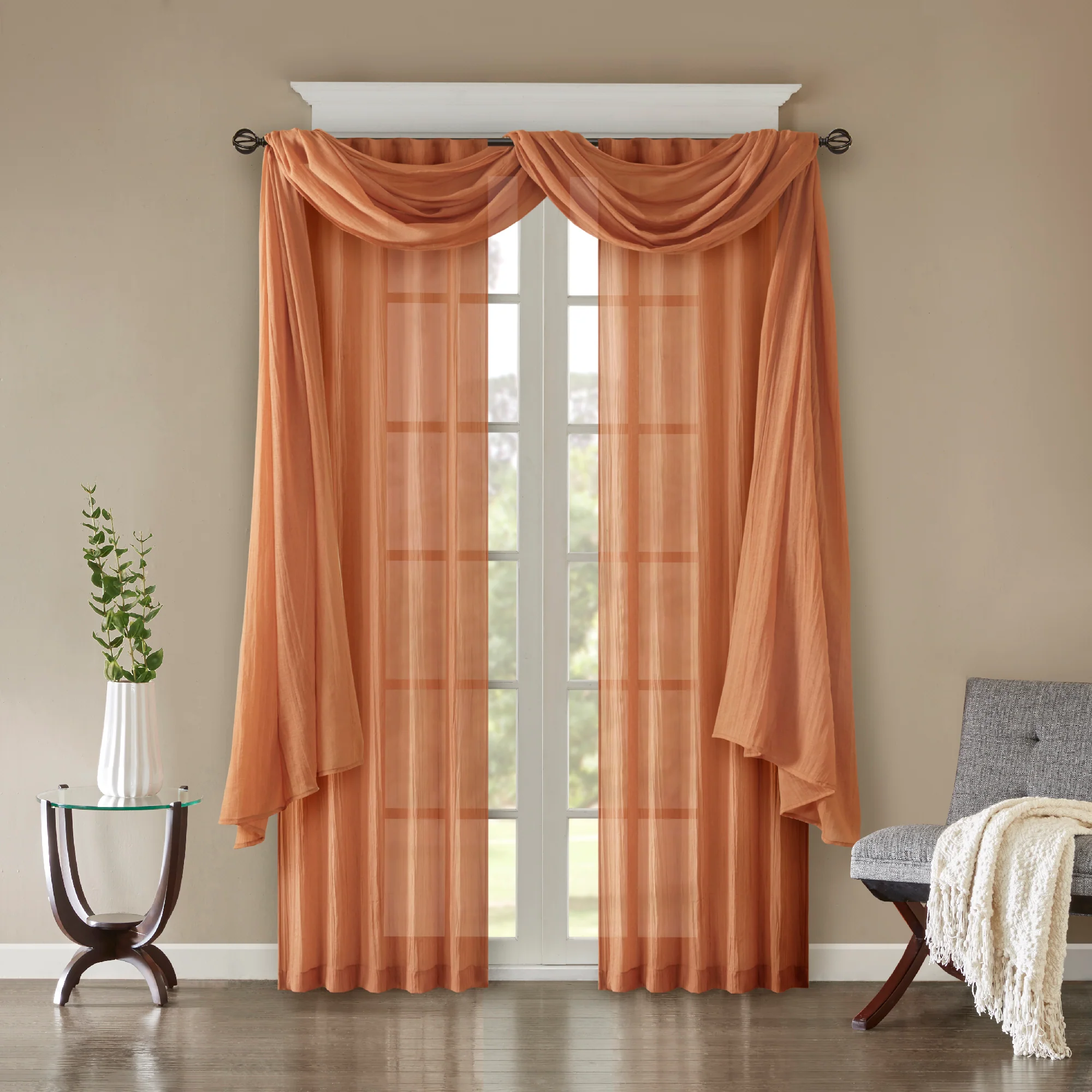 Harper Solid Crushed Curtain Panel Pair - Image 58
