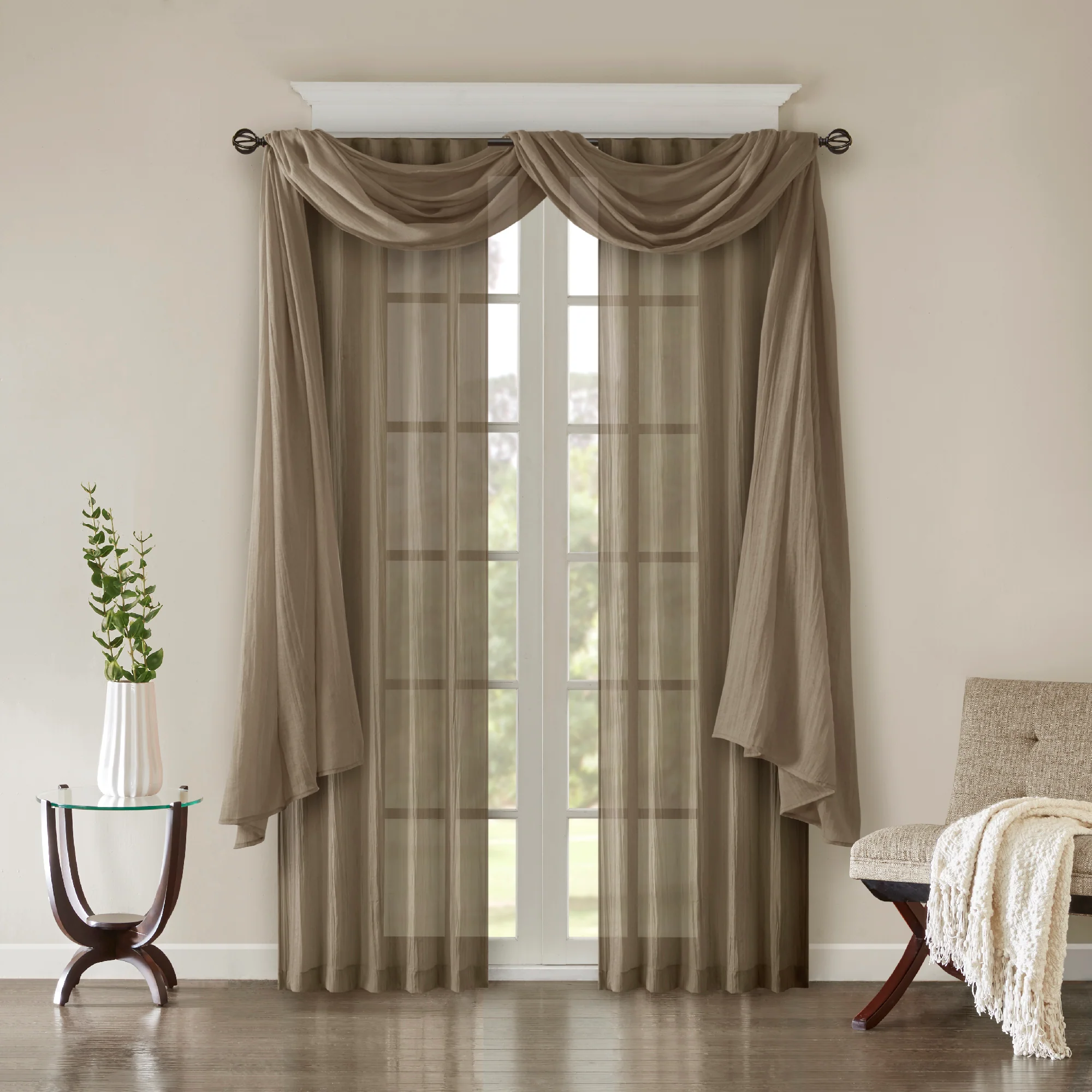 Harper Solid Crushed Curtain Panel Pair - Image 60