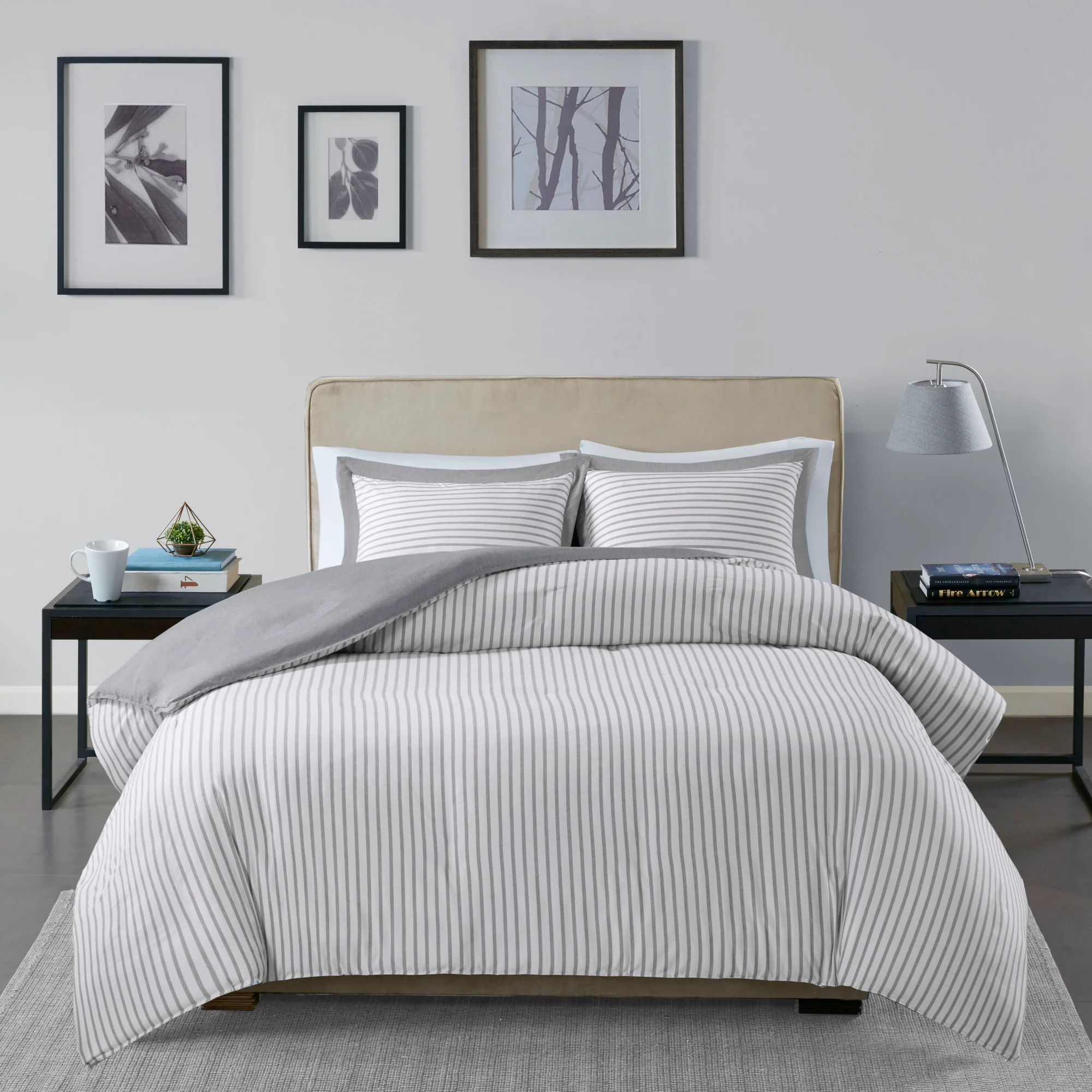 Hayden Reversible Yarn Dyed Stripe Duvet Cover Set - Image 4