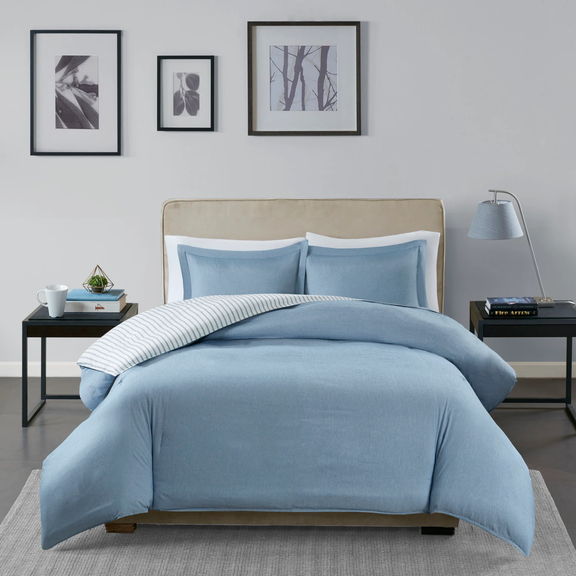Hayden Reversible Yarn Dyed Stripe Duvet Cover Set - Image 5