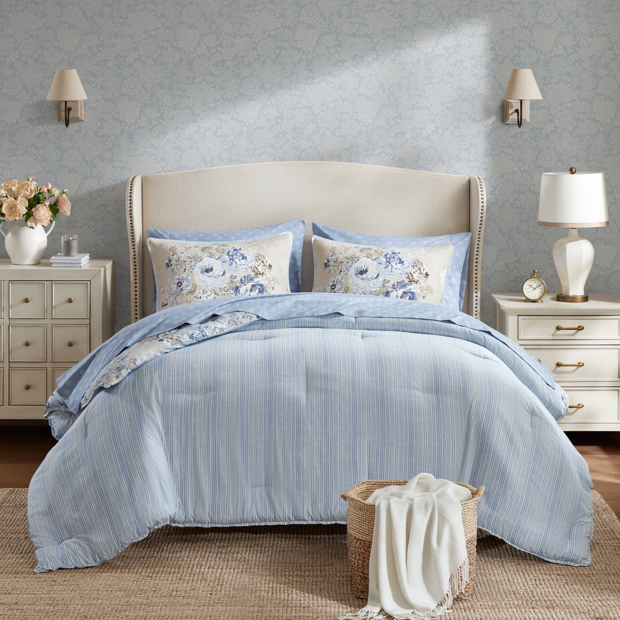 Heather 7-Piece Vintage Floral Print Inspired Comforter Set With Sheet Set - Image 2